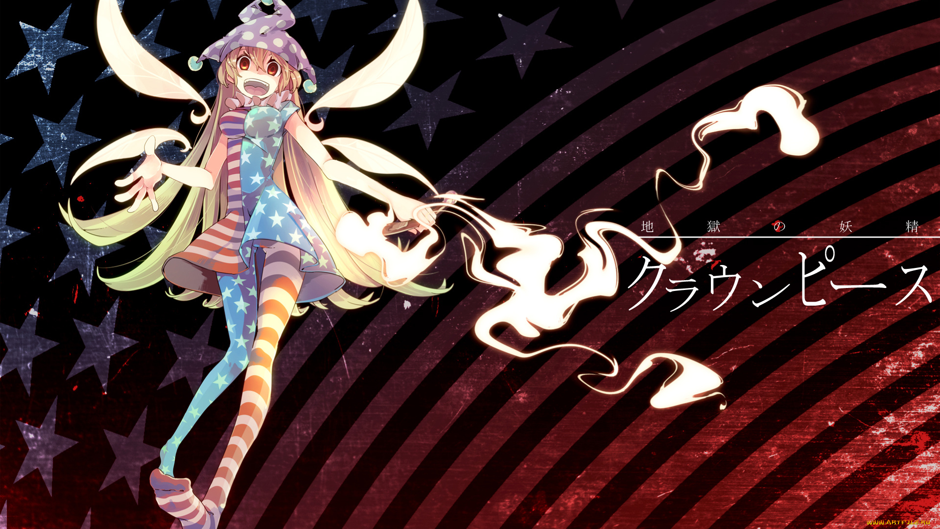 аниме, touhou, арт, yoshinaga-p, clownpiece, девушка