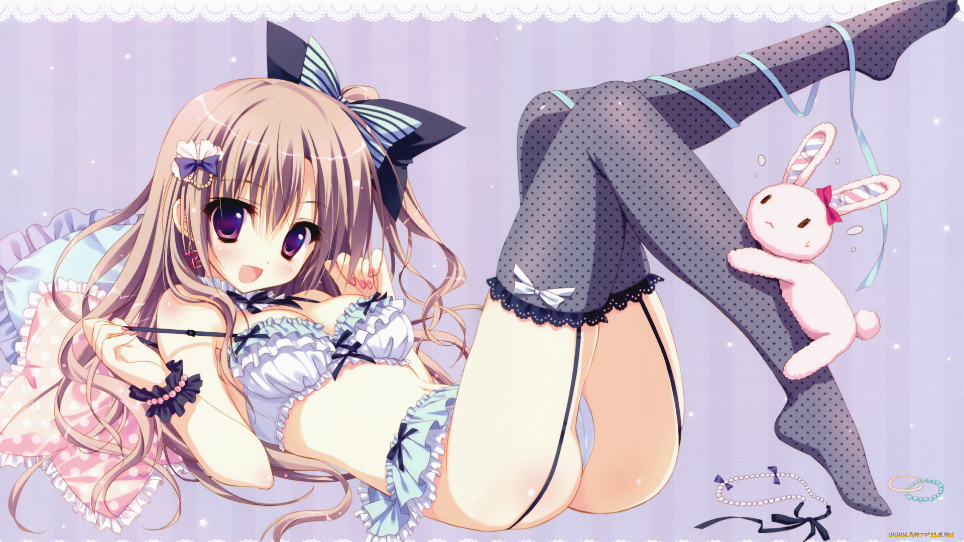 аниме, unknown, , другое, кролик, девушка, арт, ryohka