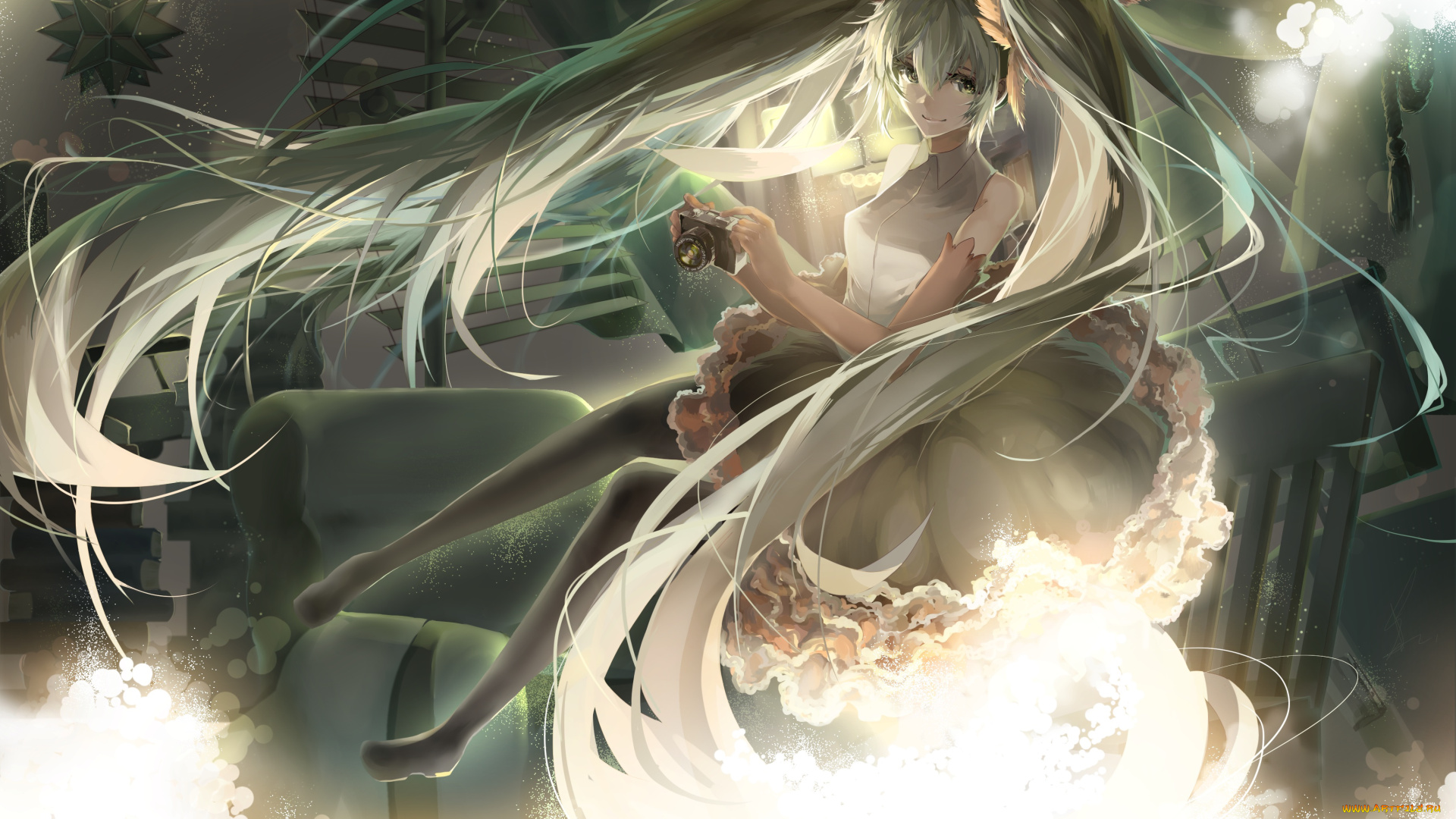 аниме, vocaloid, hatsune, miku, saihate, арт, девушка