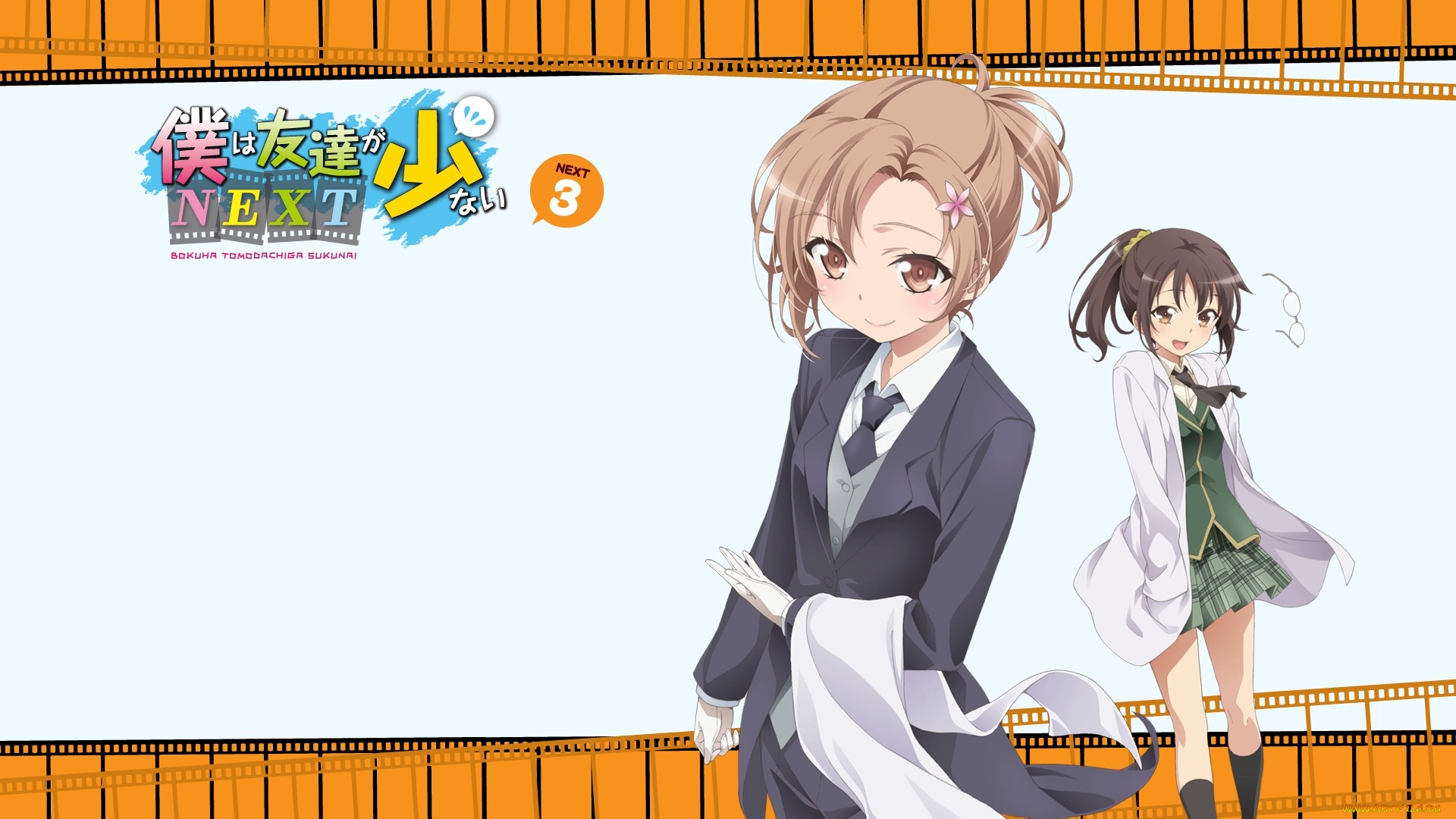 boku, wa, tomodachi, ga, sukunai, аниме, девушки, взгляд, фон