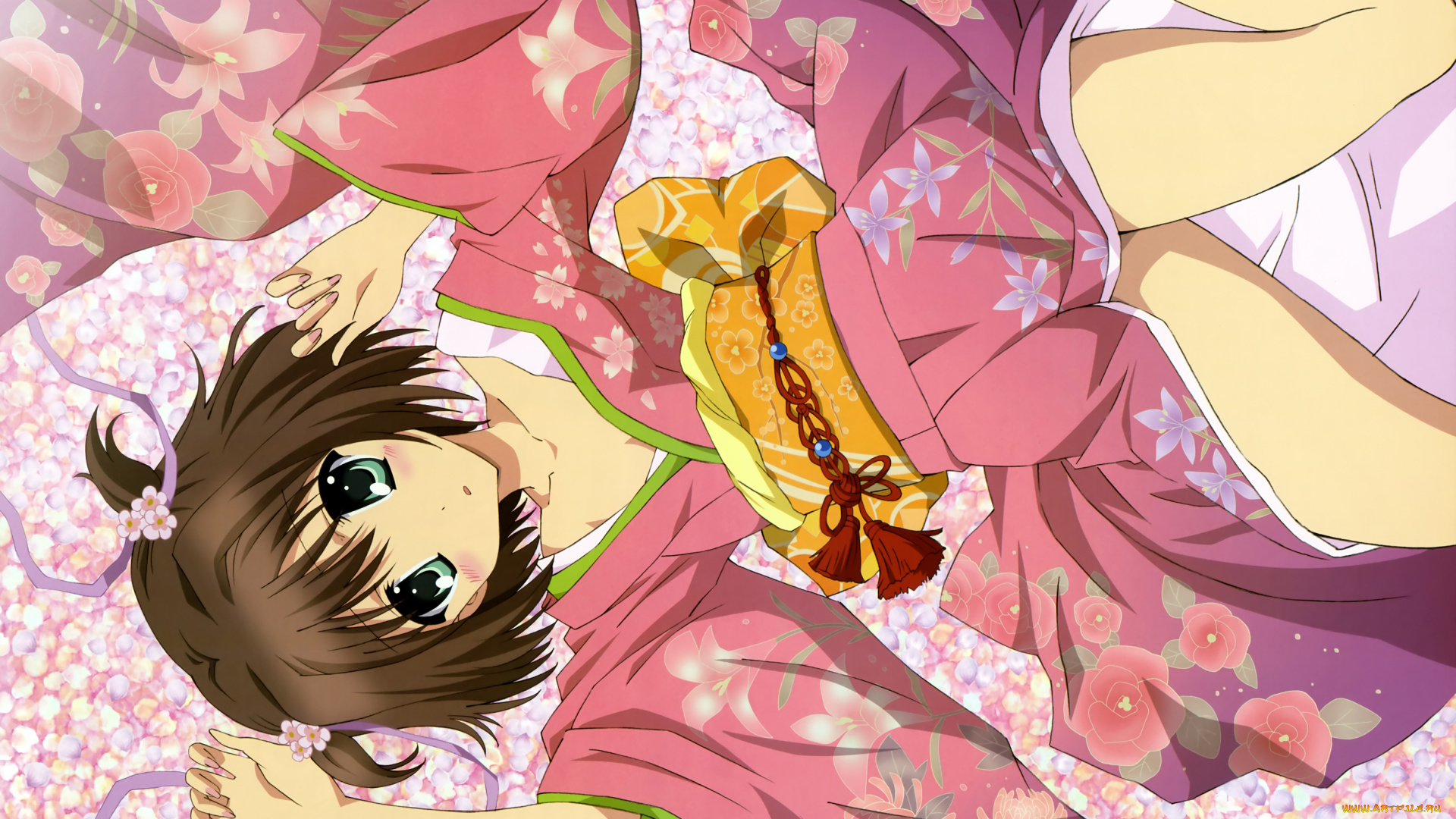 da, capo, аниме, девушка, кимоно, пояс