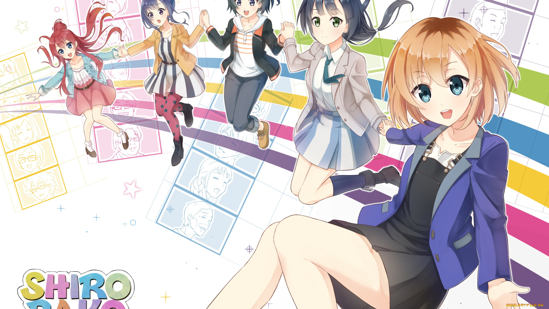 shirobako, аниме, unknown, , другое, shizuka, aoi, sakaki, midori, miyamori, imai, ema, yasuhara, toudou, misa