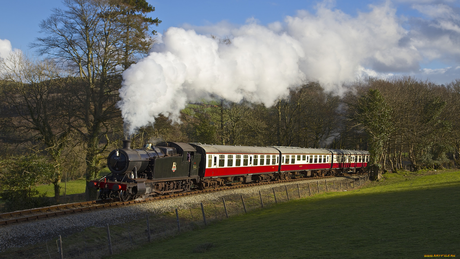 техника, паровозы, дорога, железная, паровоз, рельсы