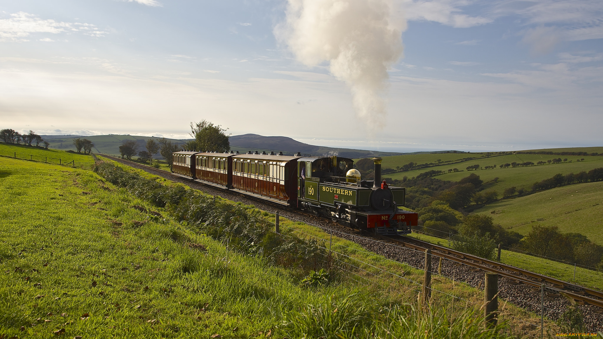 техника, паровозы, железная, дорога, паровоз, рельсы