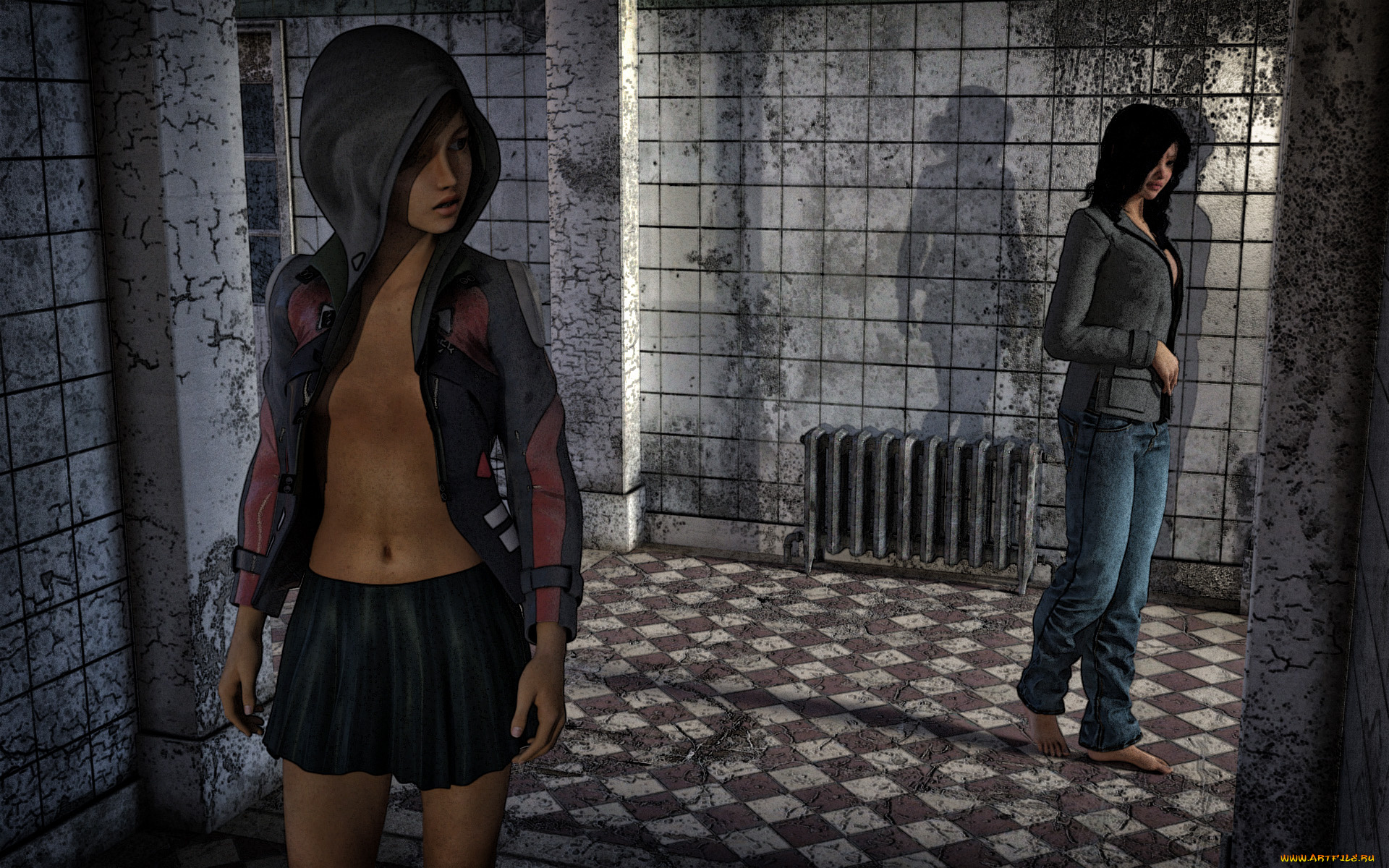 3д, графика, люди, , people, фон, взгляд, девушки