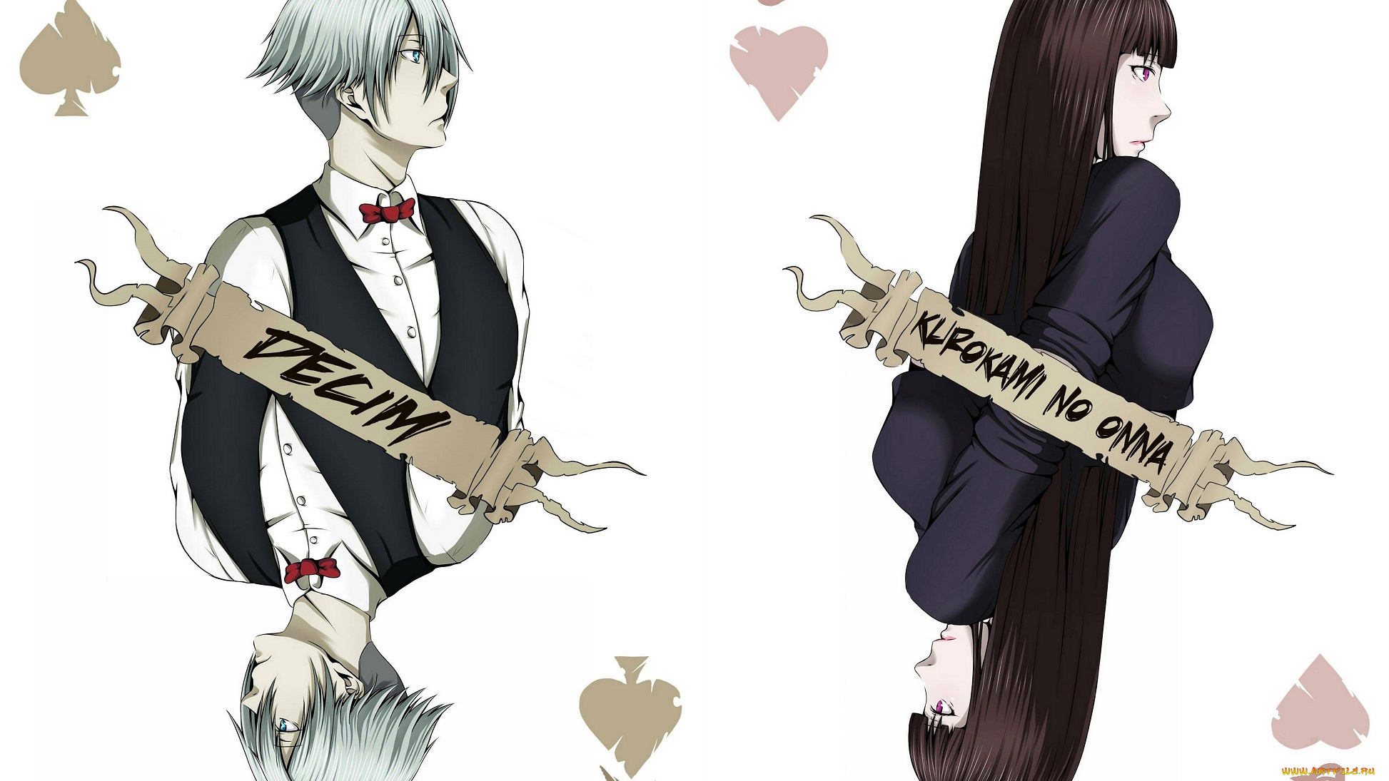 аниме, death, parade, арт, девушка, карты, судья, парад, смерти, деким