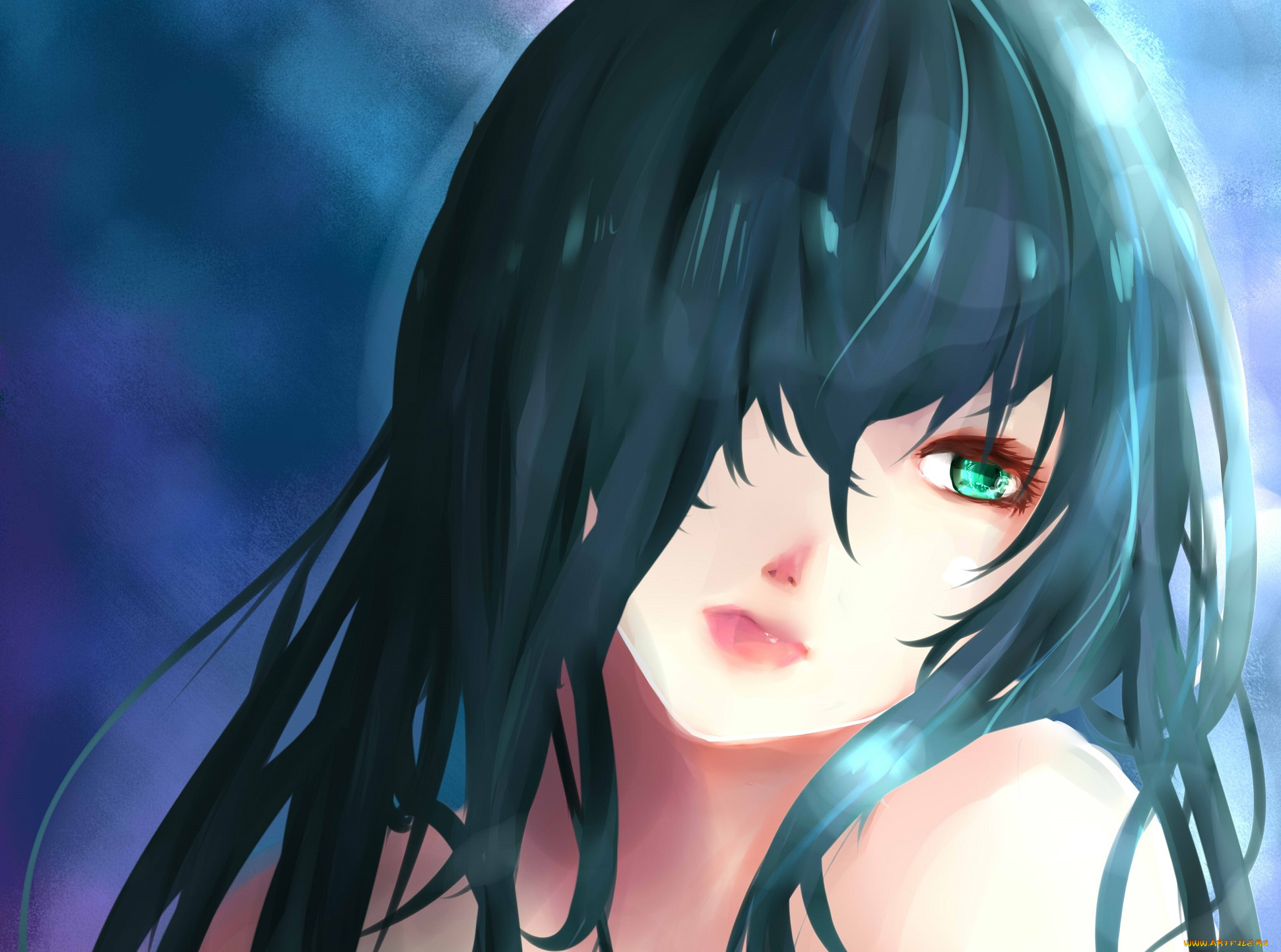 аниме, unknown, , другое, девушка, взгляд, арт