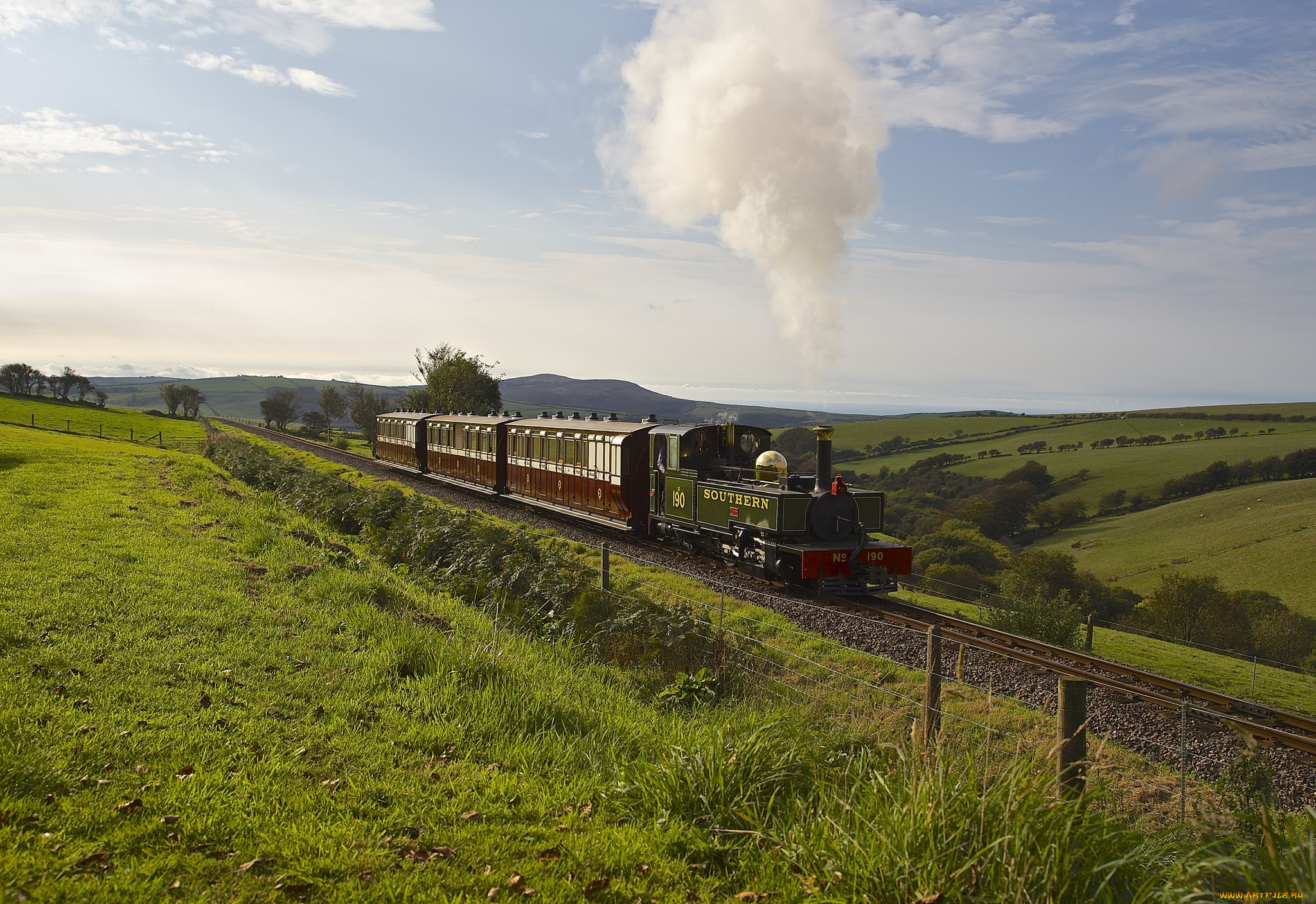 техника, паровозы, железная, дорога, паровоз, рельсы