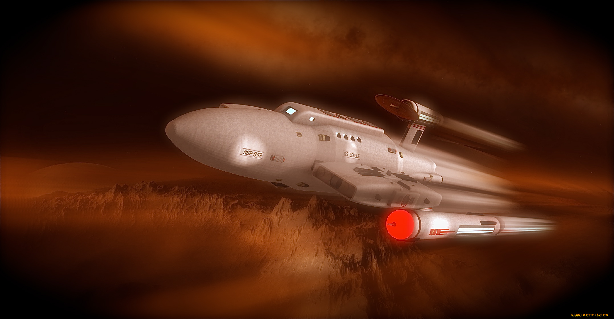 космос, арт, космический, корабль, полет, вселенная