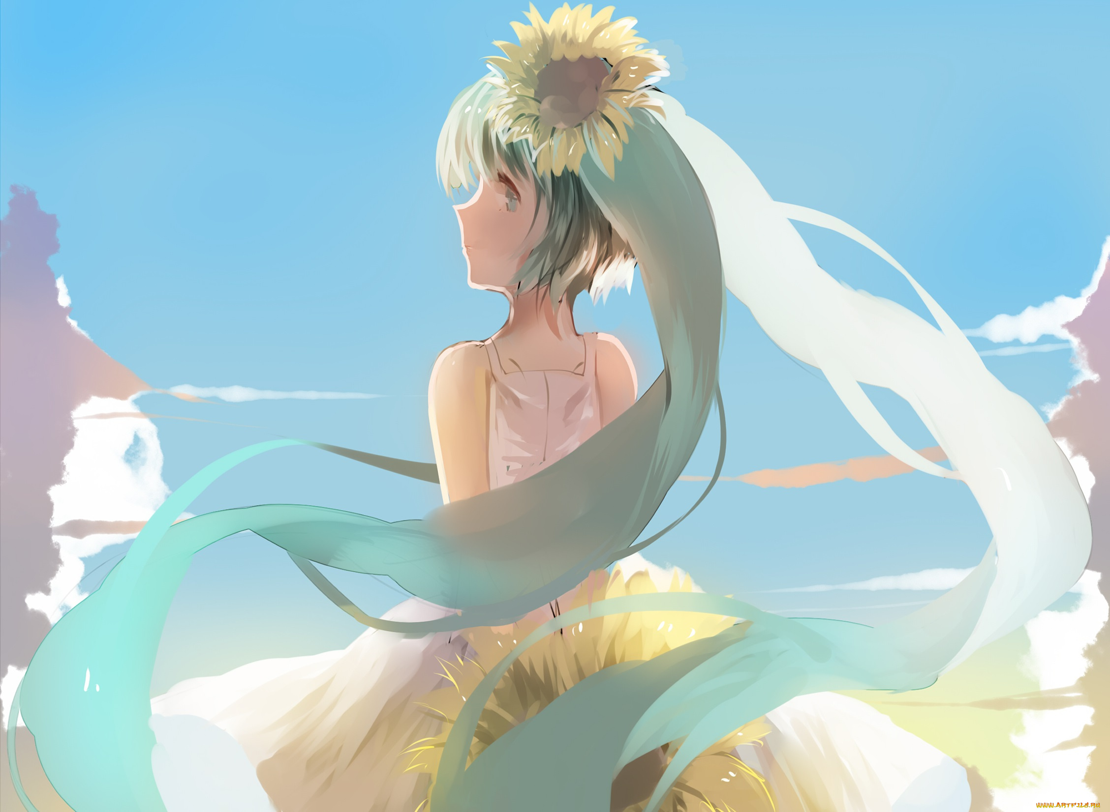 аниме, vocaloid, weitu, hatsune, miku, девушка, арт