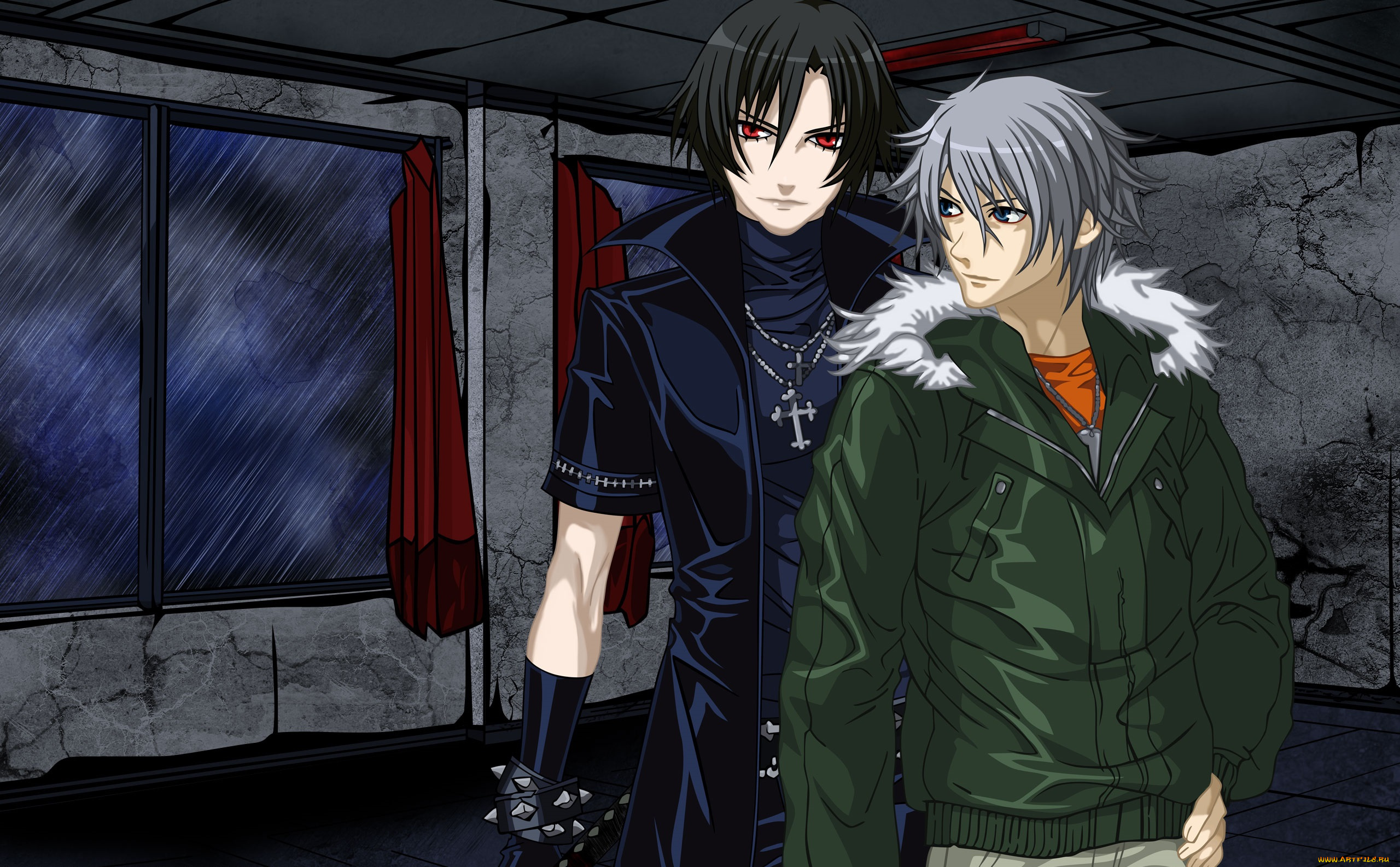 аниме, togainu, no, chi, вектор, кровь, виновной, собаки, арт, парни