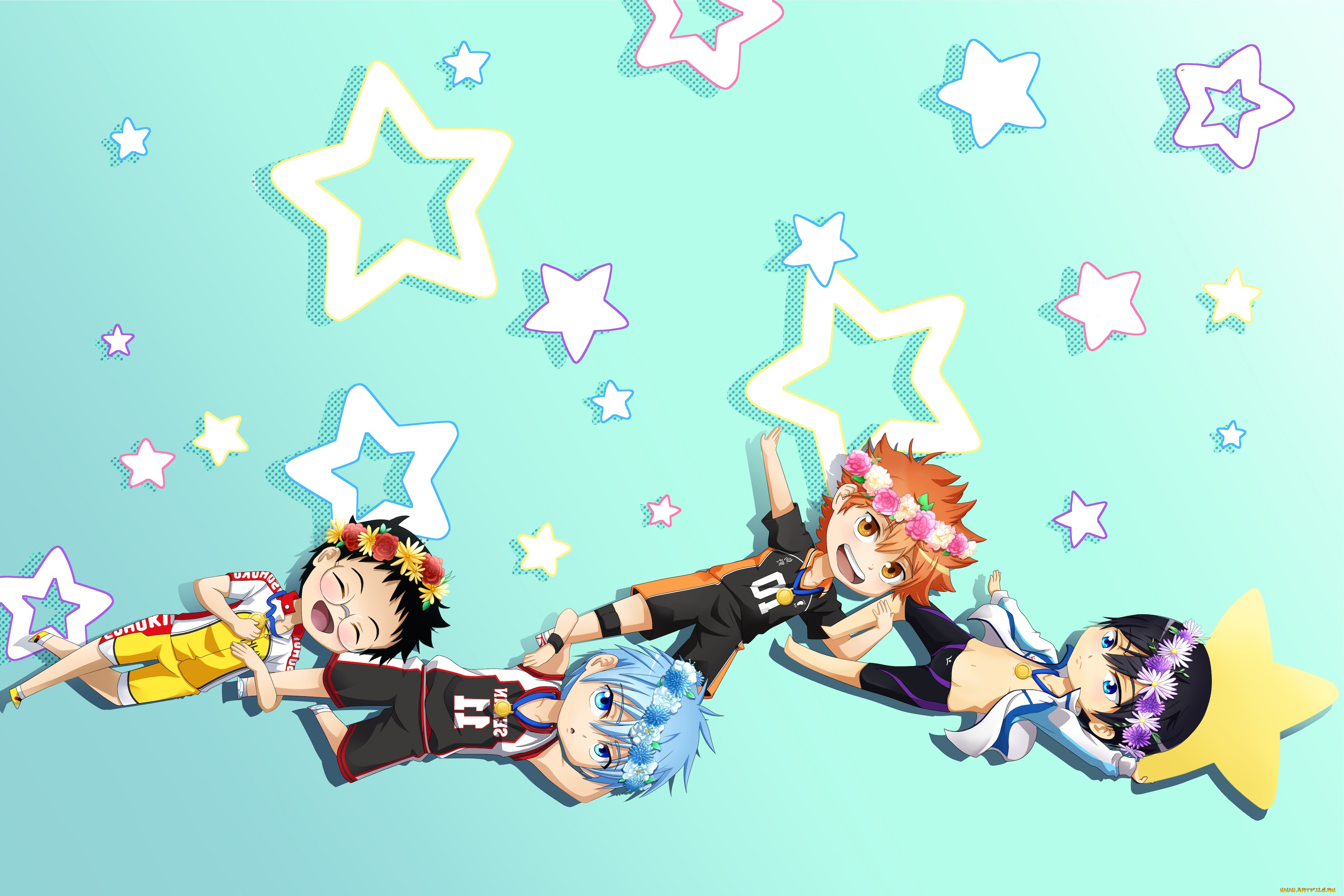 аниме, unknown, , другое, мальчики, малыши, арт, баскетбол, куроко, фон, всплеск