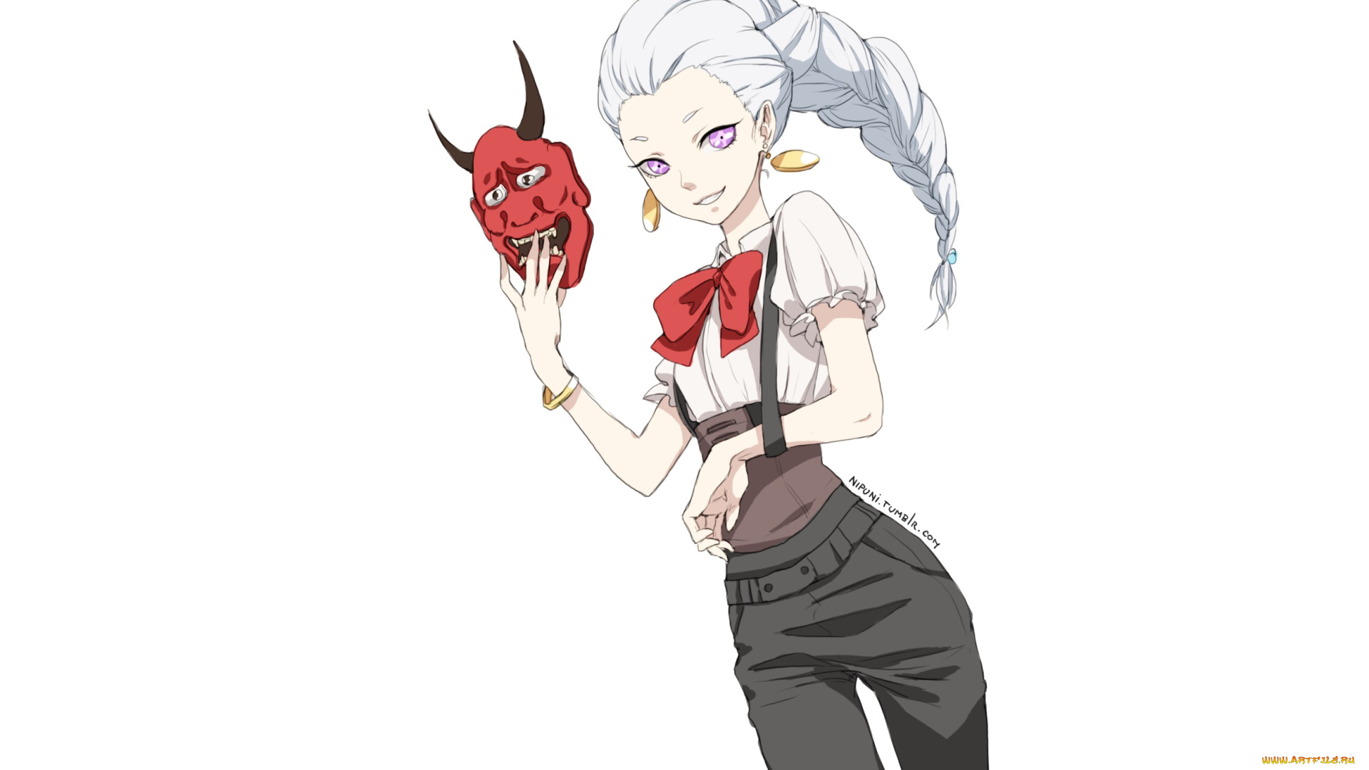 аниме, death, parade, девушка, маска