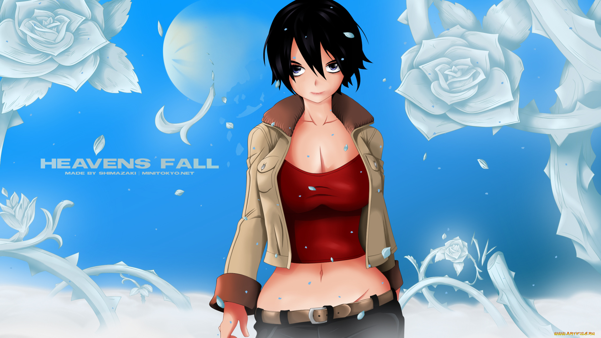 аниме, fairy, tail, фон, взгляд, девушка