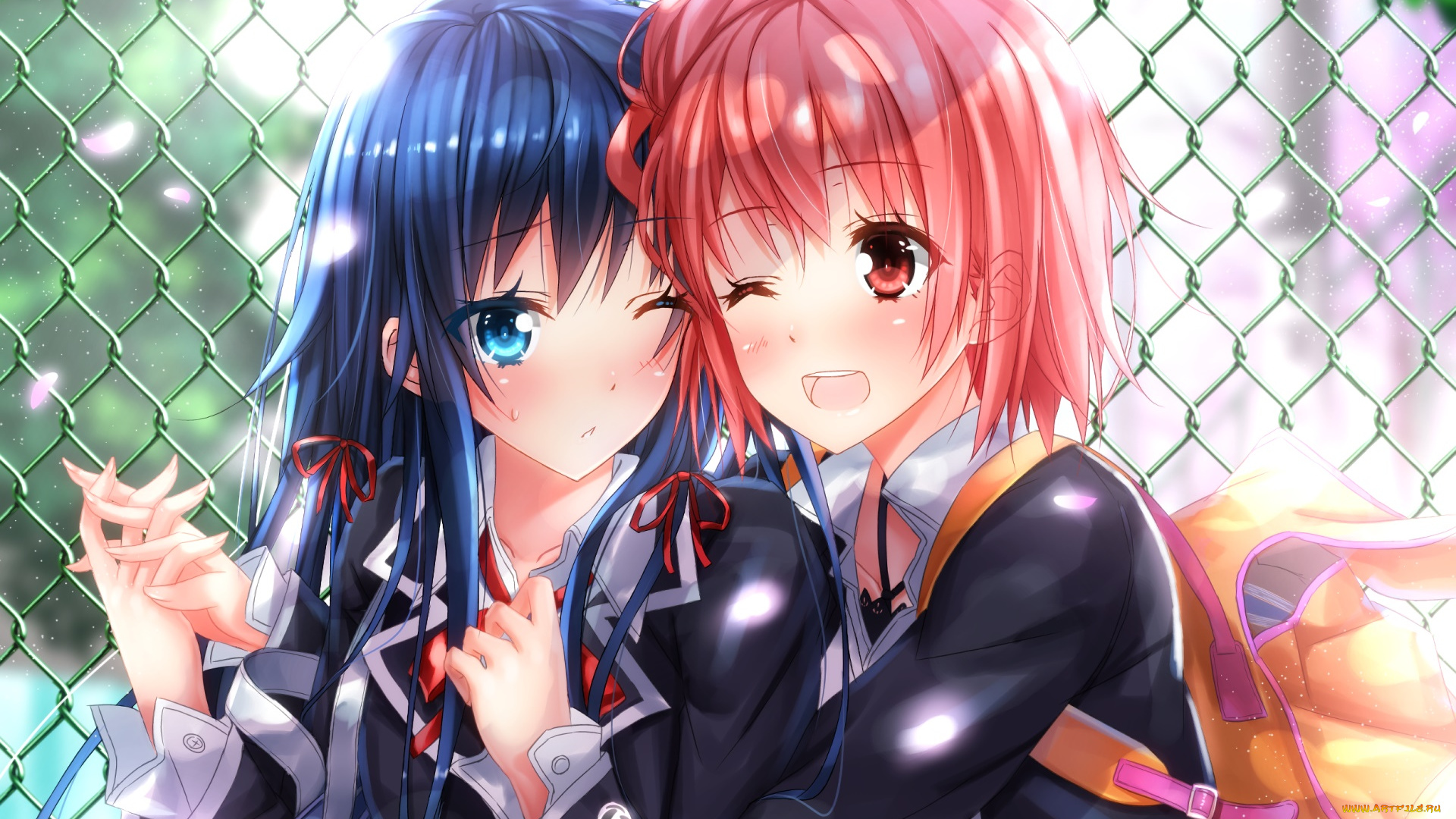 аниме, oregairu, фон, девушки, взгляд