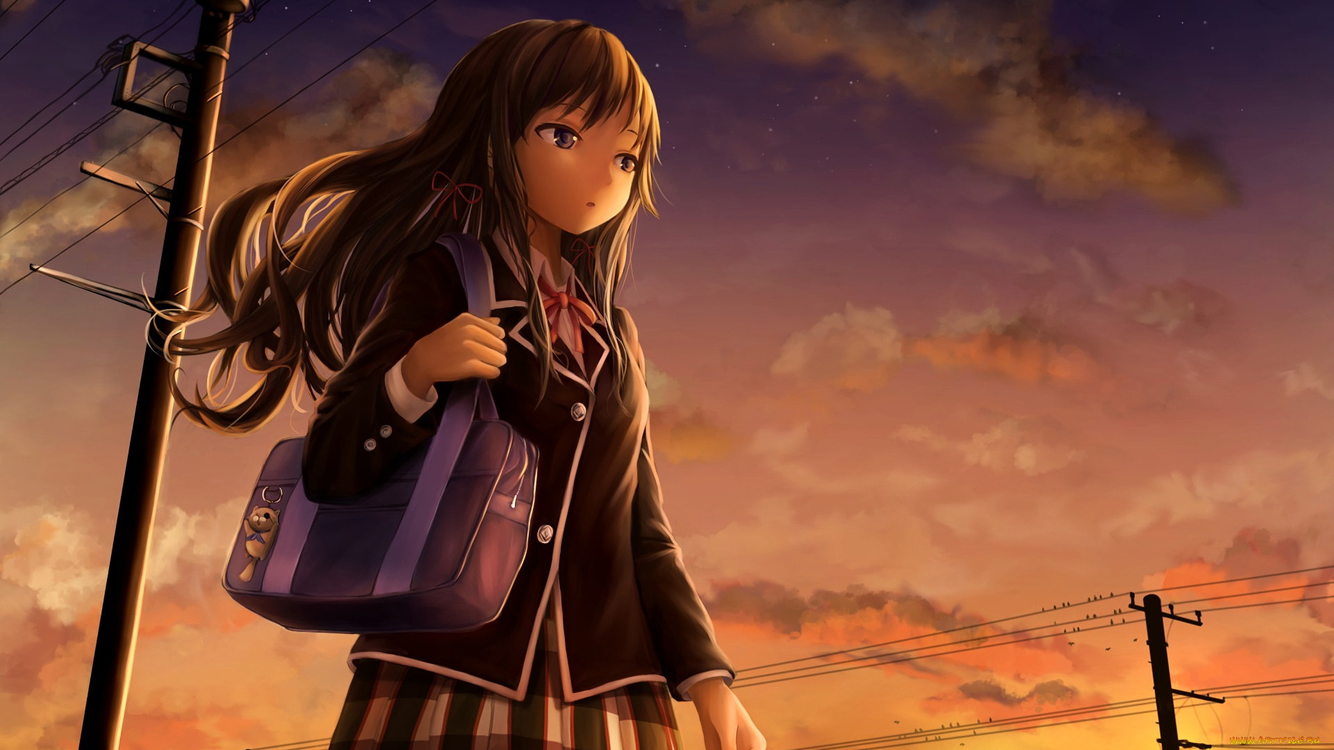 аниме, oregairu, фон, взгляд, девушка