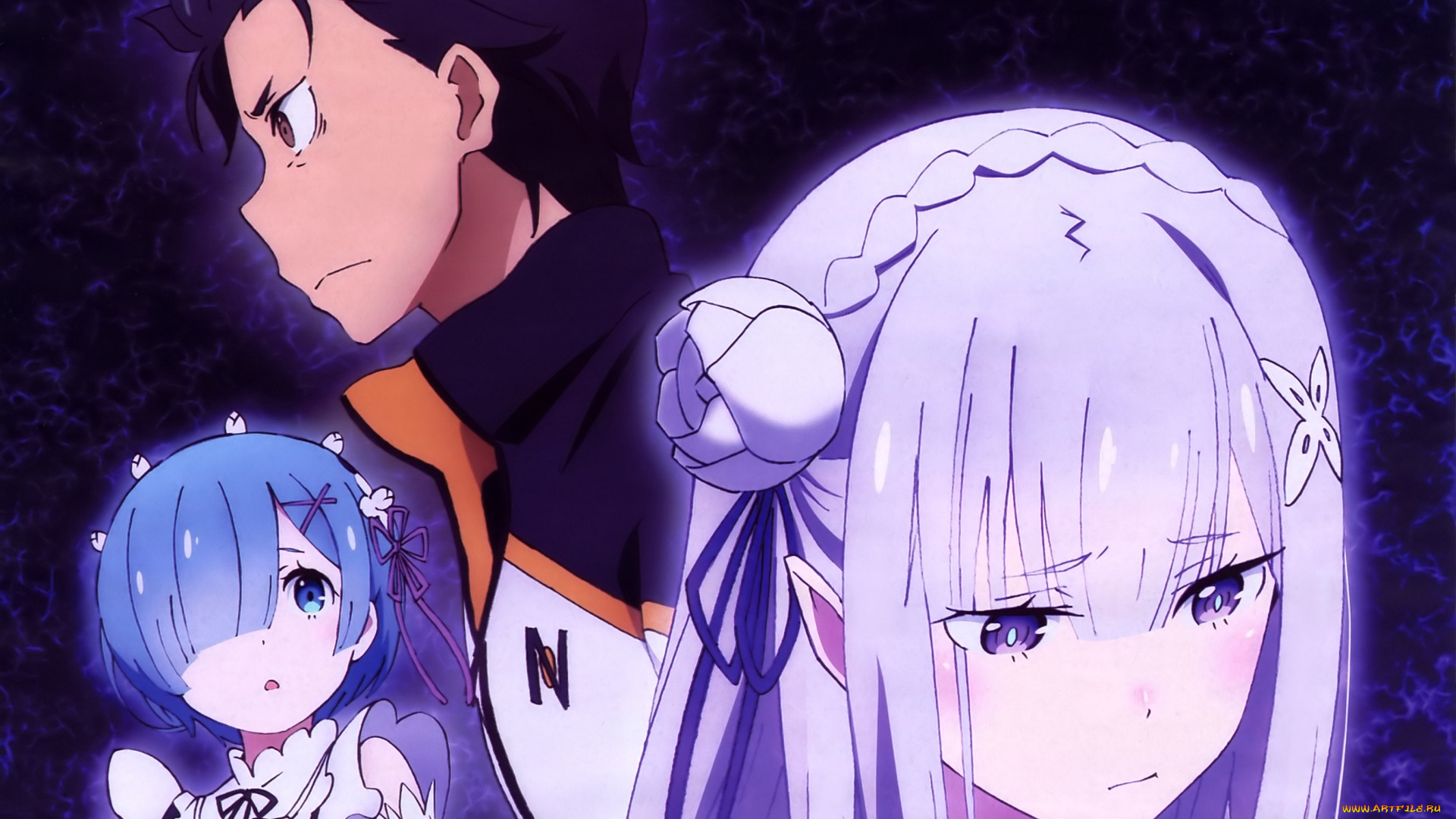 аниме, re, , zero, kara, hajimeru, isekai, seikatsu, рам, эмилия, субару