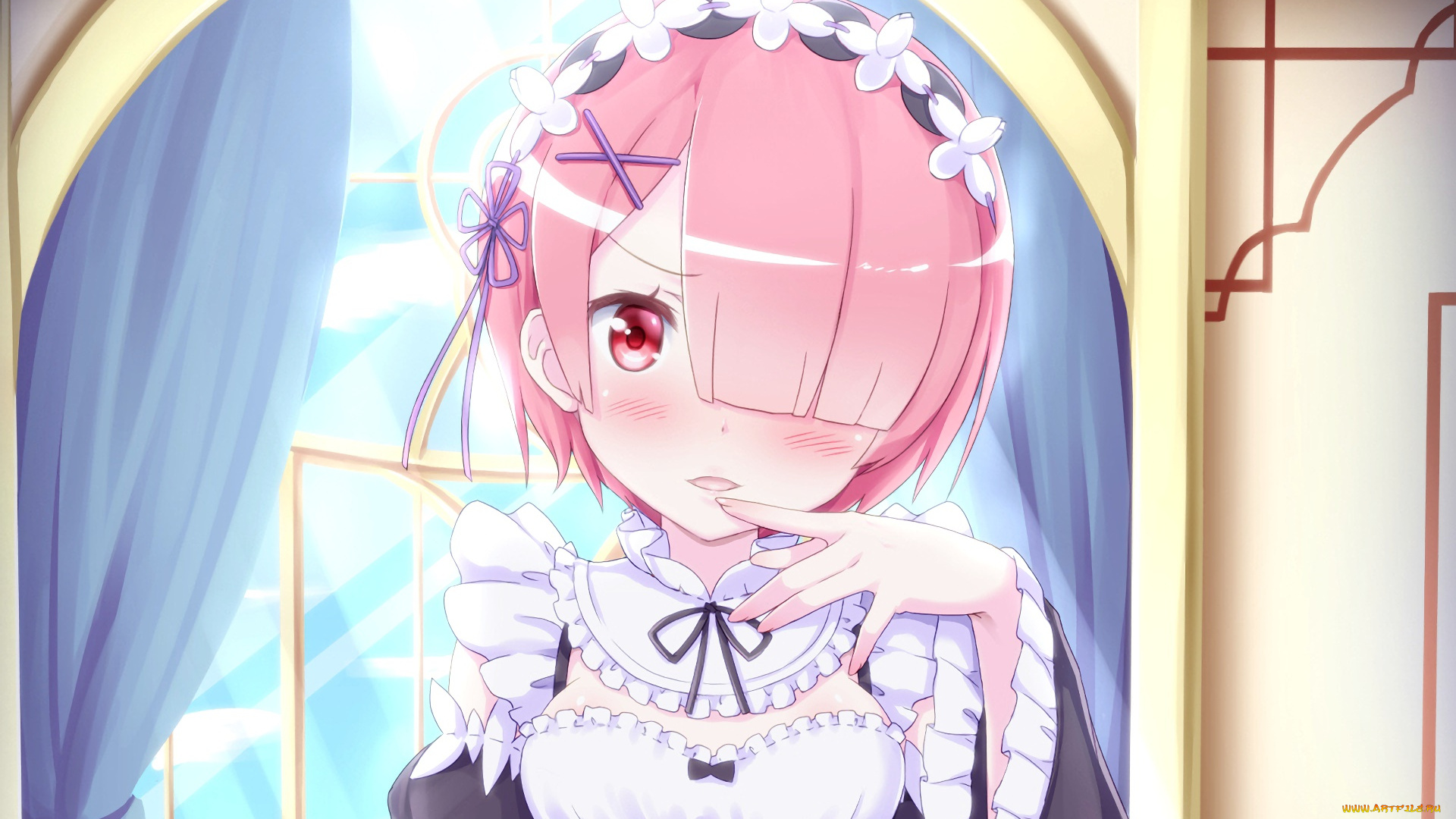 аниме, re, , zero, kara, hajimeru, isekai, seikatsu, фон, взгляд, девушка