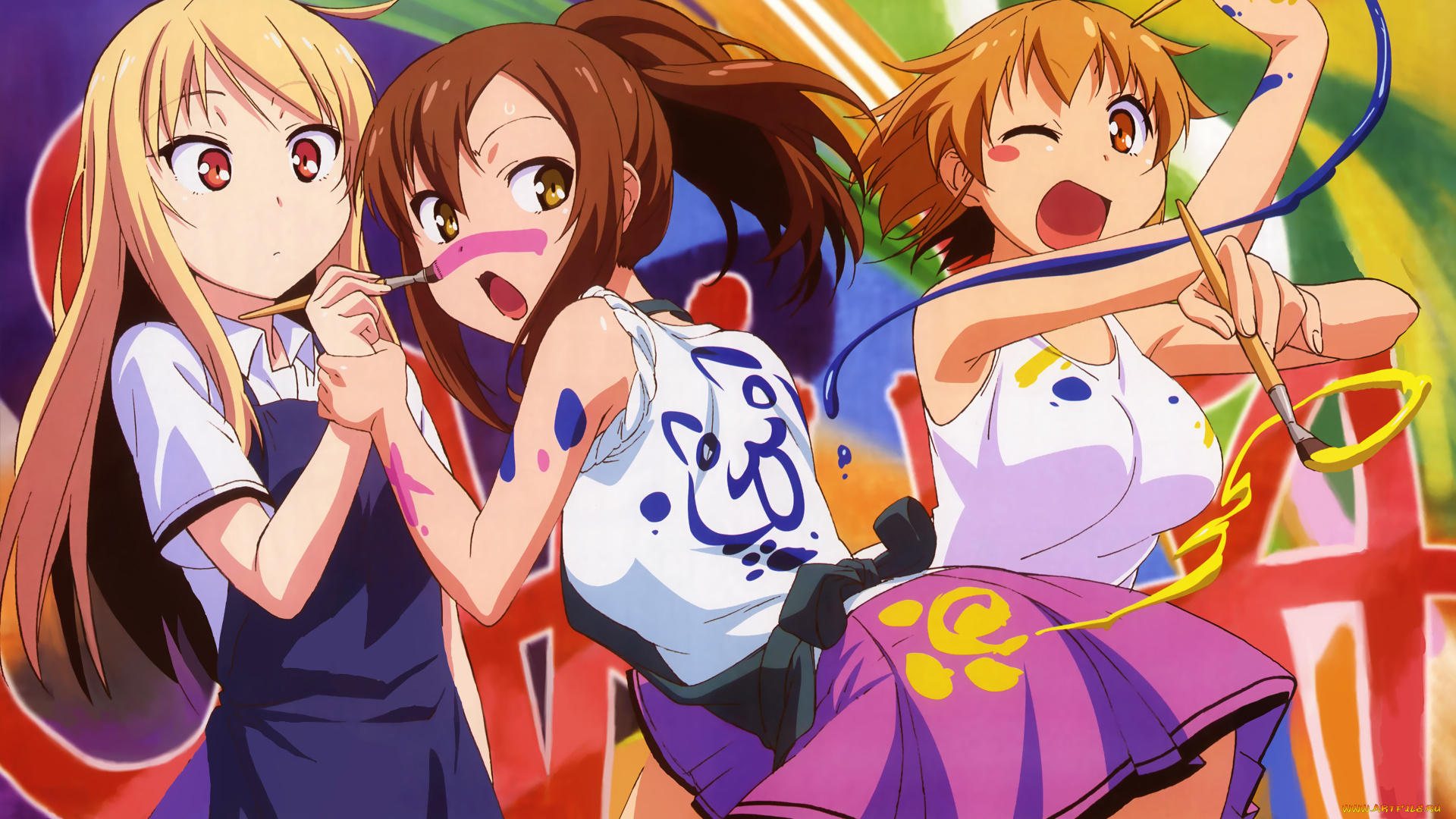 аниме, sakurasou, no, pet, na, kanojo, девушки, взгляд, фон