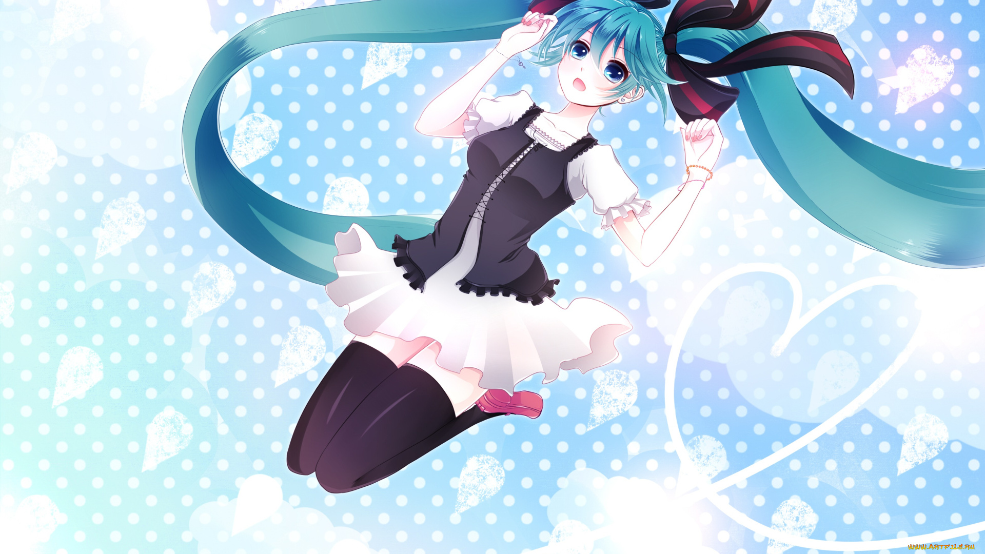 аниме, vocaloid, девушка, взгляд, фон