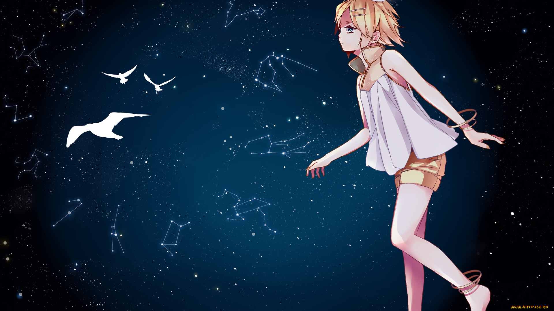 аниме, vocaloid, фон, взгляд, девушка