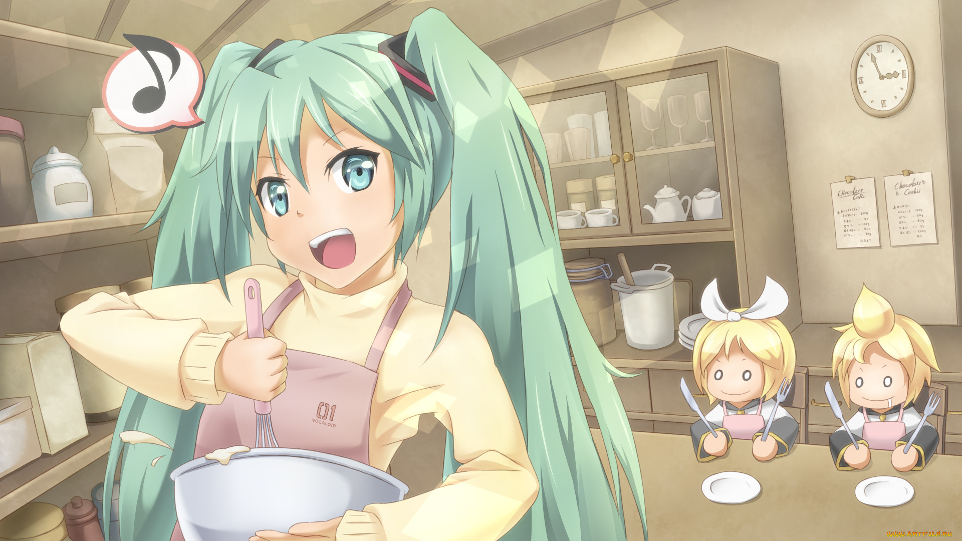 аниме, vocaloid, фон, взгляд, девушка