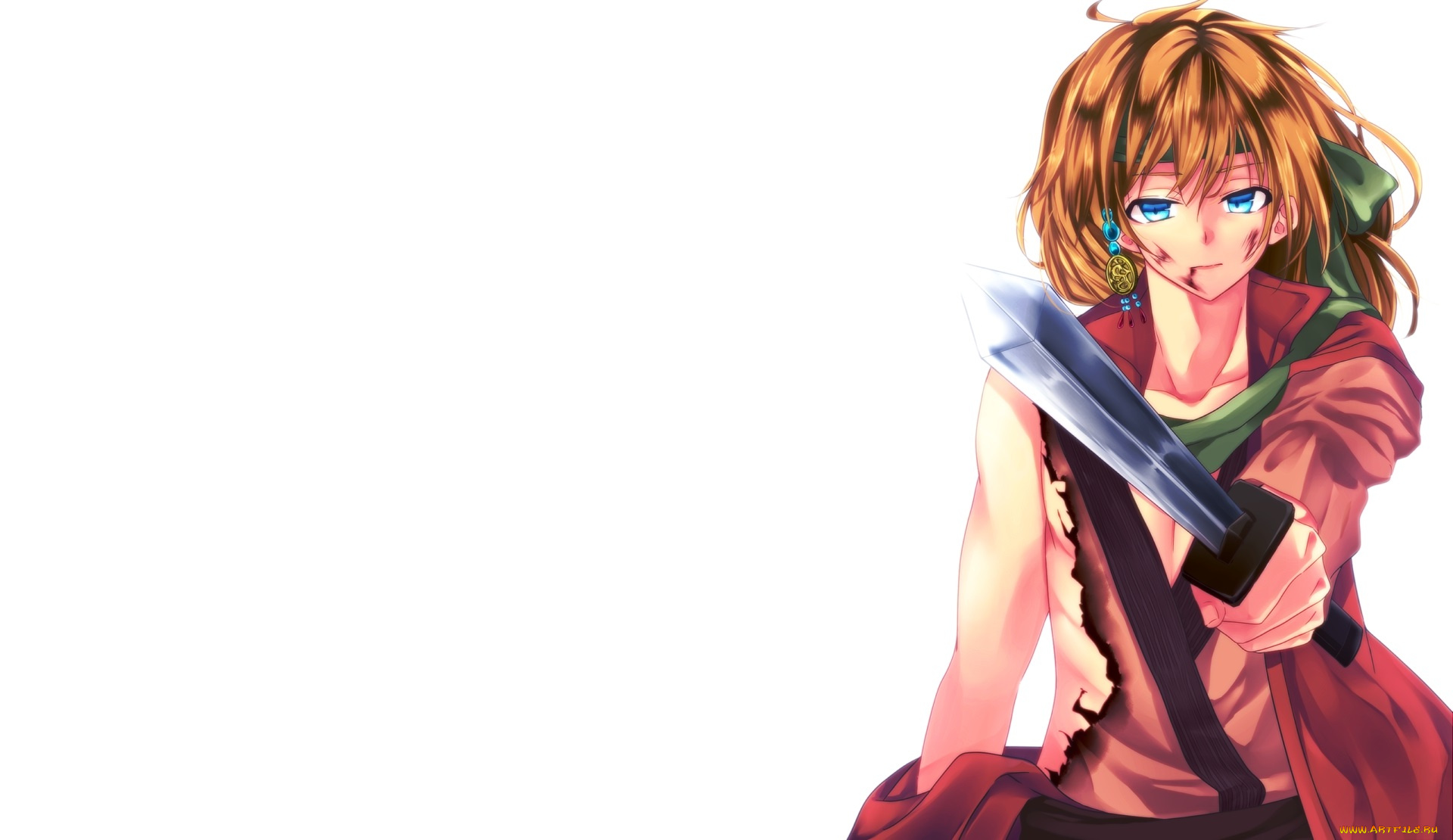 аниме, akatsuki, no, yona, парень, меч