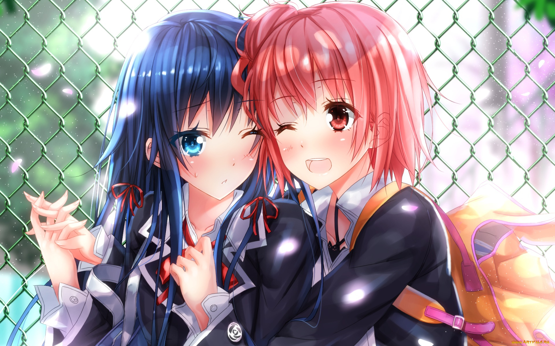 аниме, oregairu, фон, девушки, взгляд