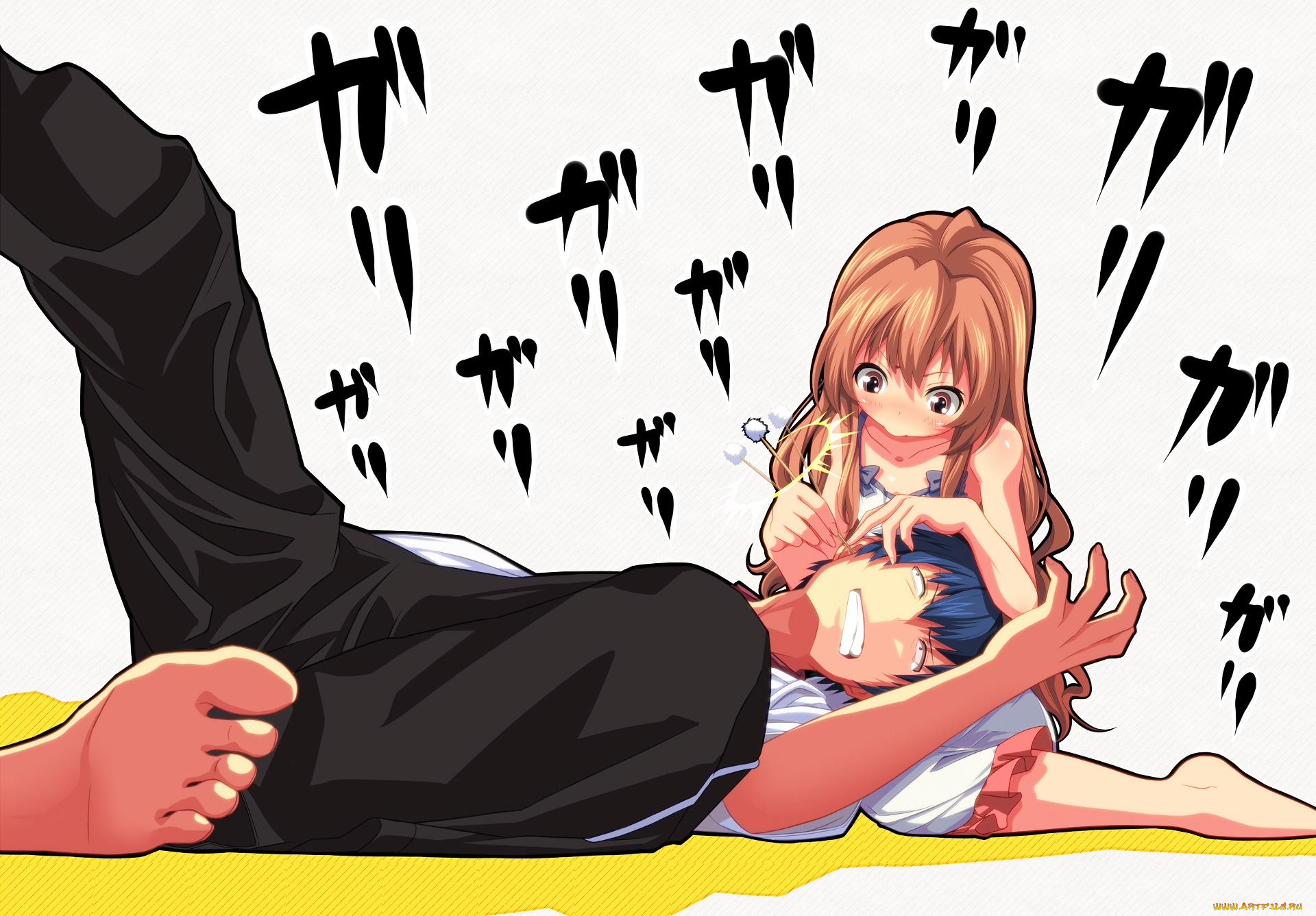 аниме, toradora, девушка, фон, взгляд