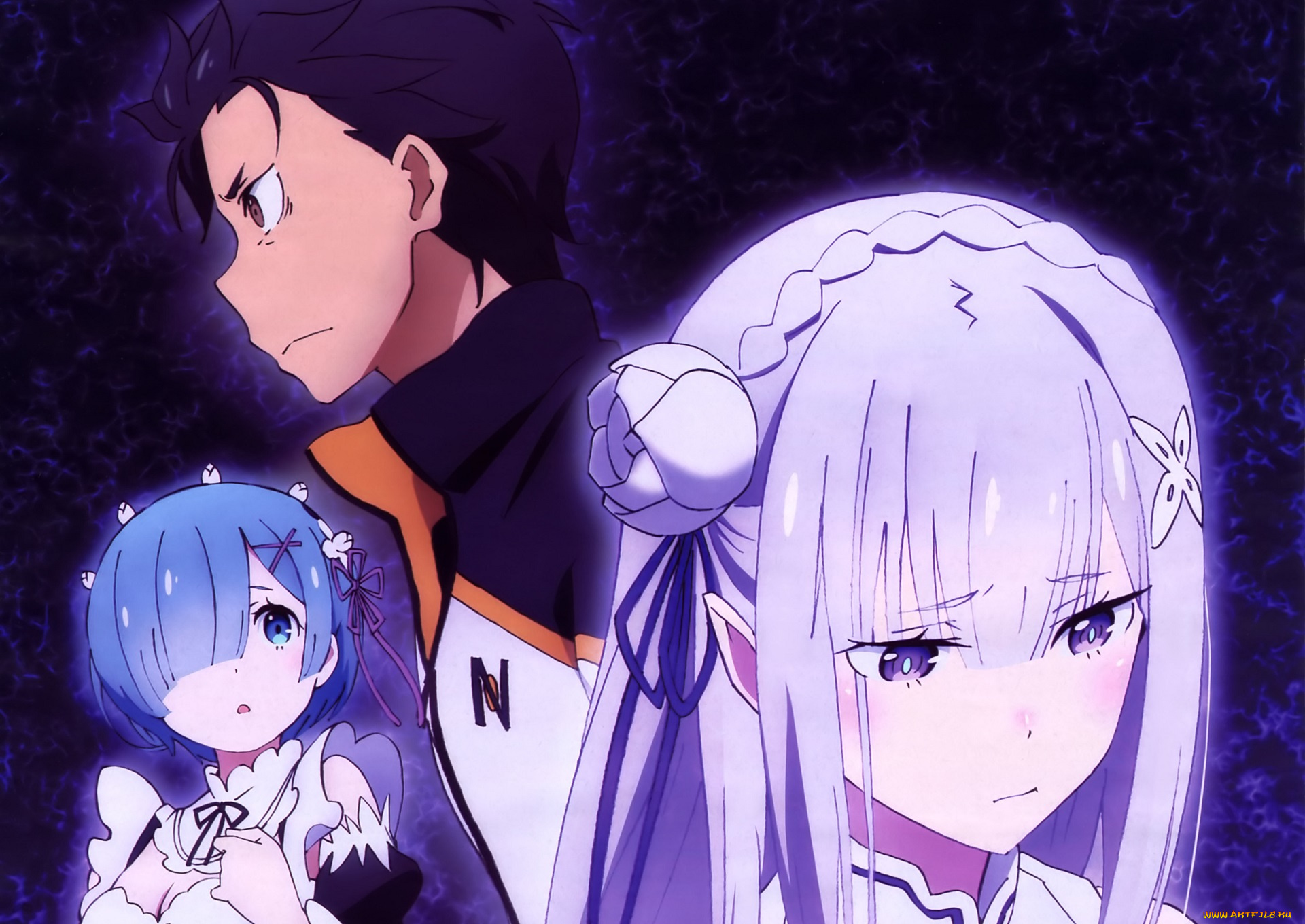 аниме, re, , zero, kara, hajimeru, isekai, seikatsu, рам, эмилия, субару