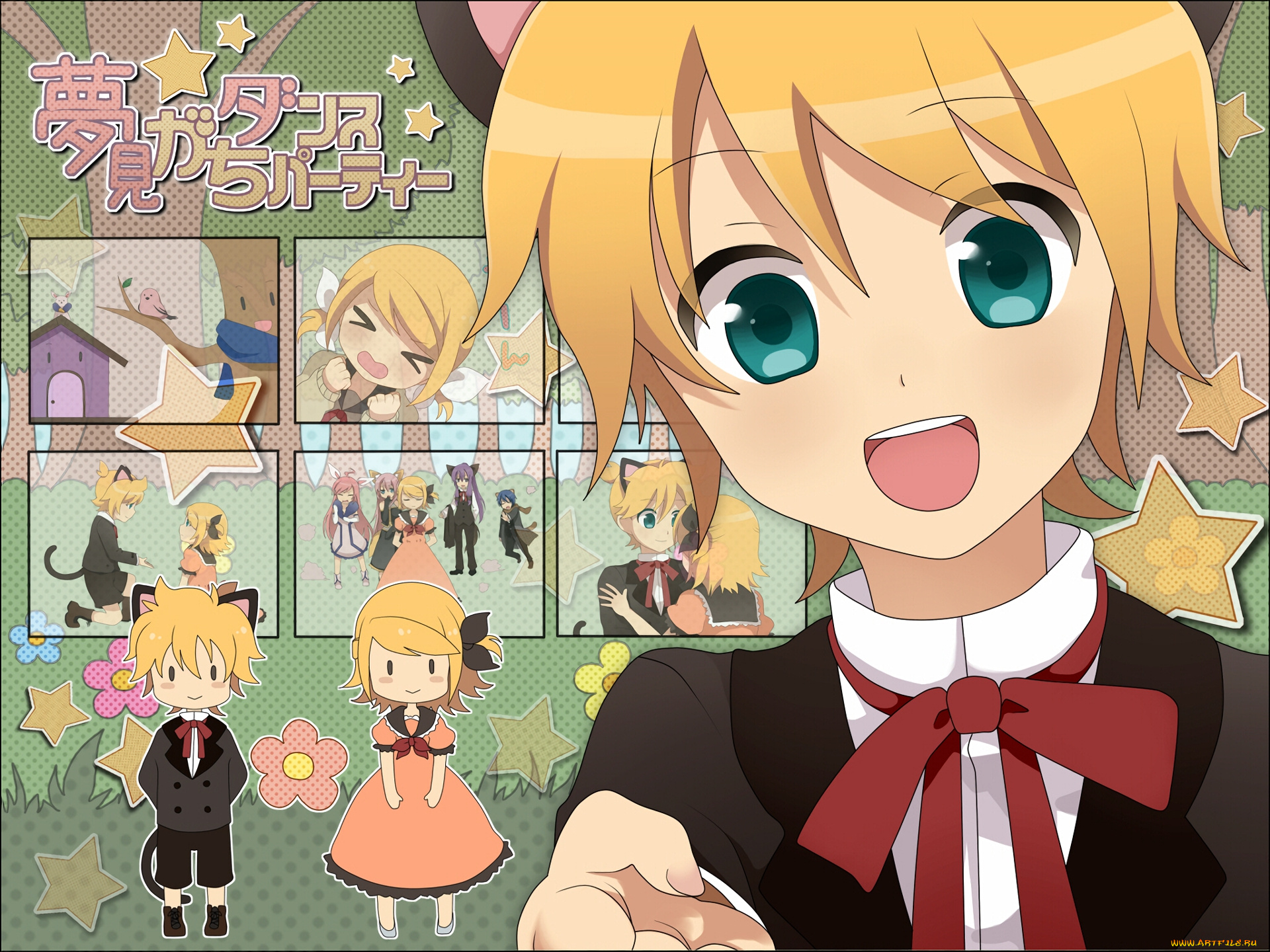 аниме, vocaloid, фон, взгляд, девушка