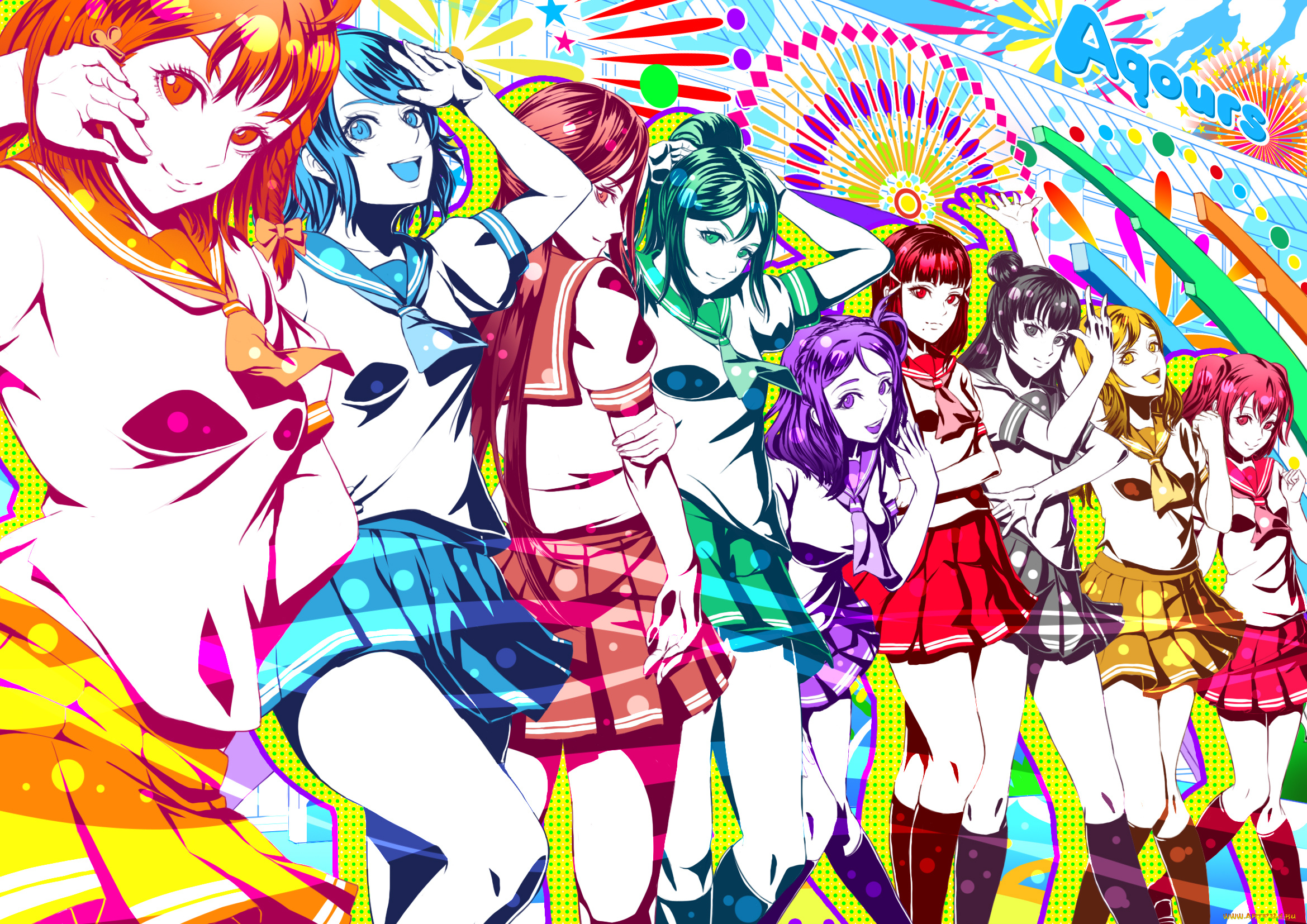 аниме, love, live, , school, idol, project, девушки