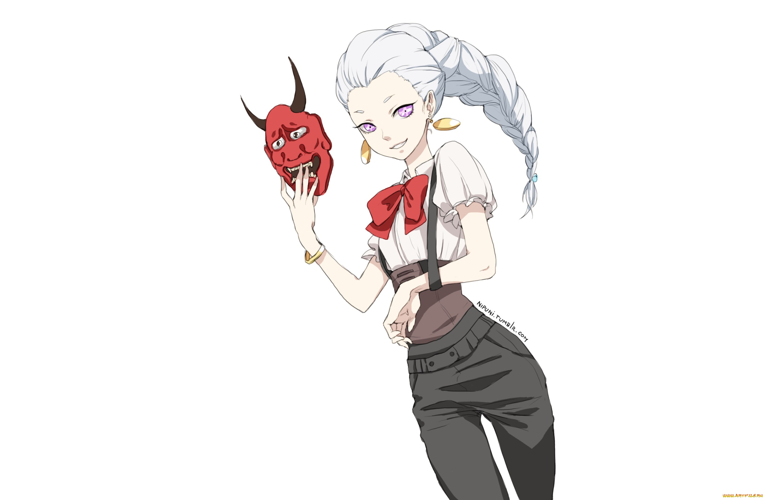 аниме, death, parade, девушка, маска