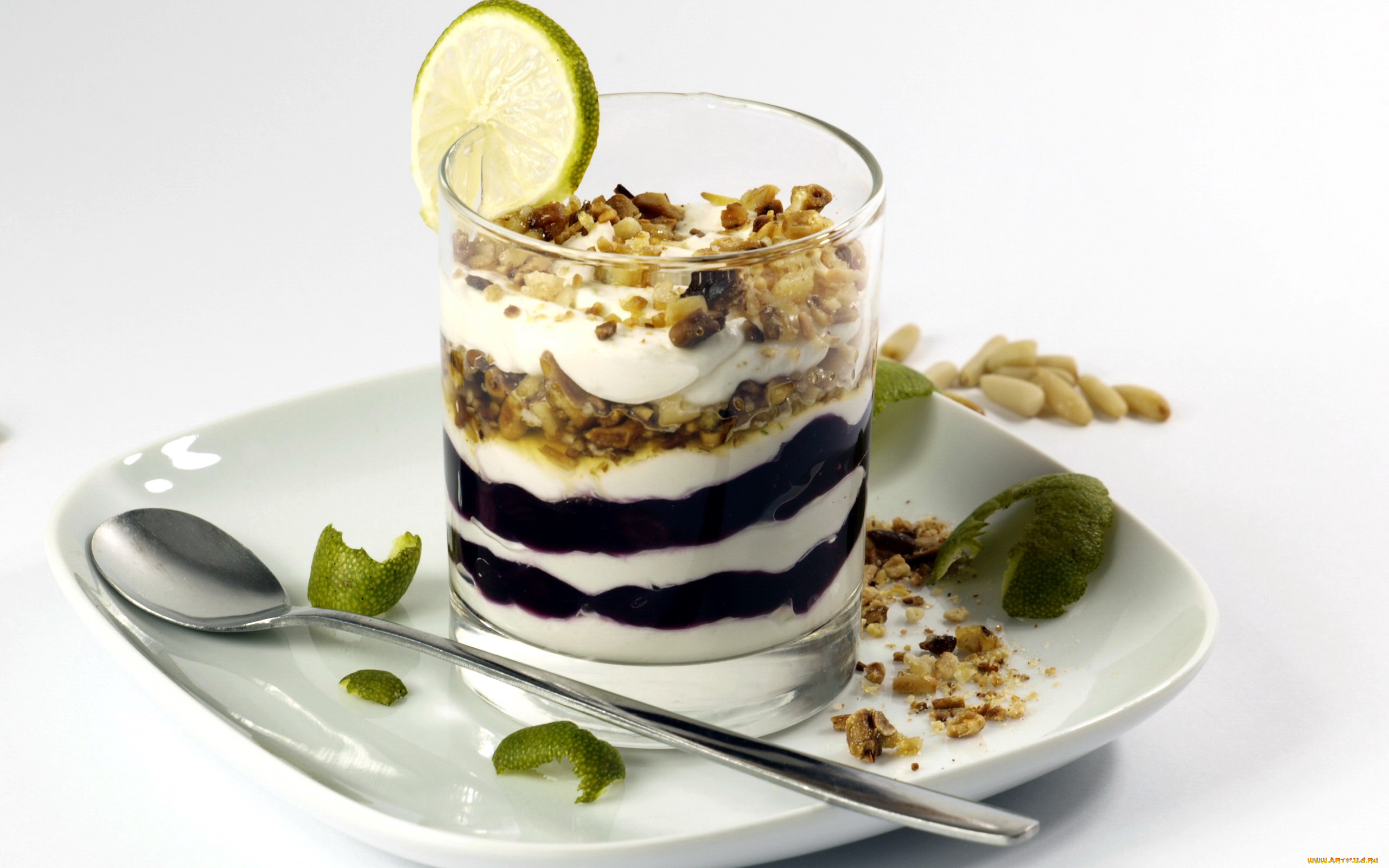 еда, мороженое, , десерты, многослойный, десерт, орехи
