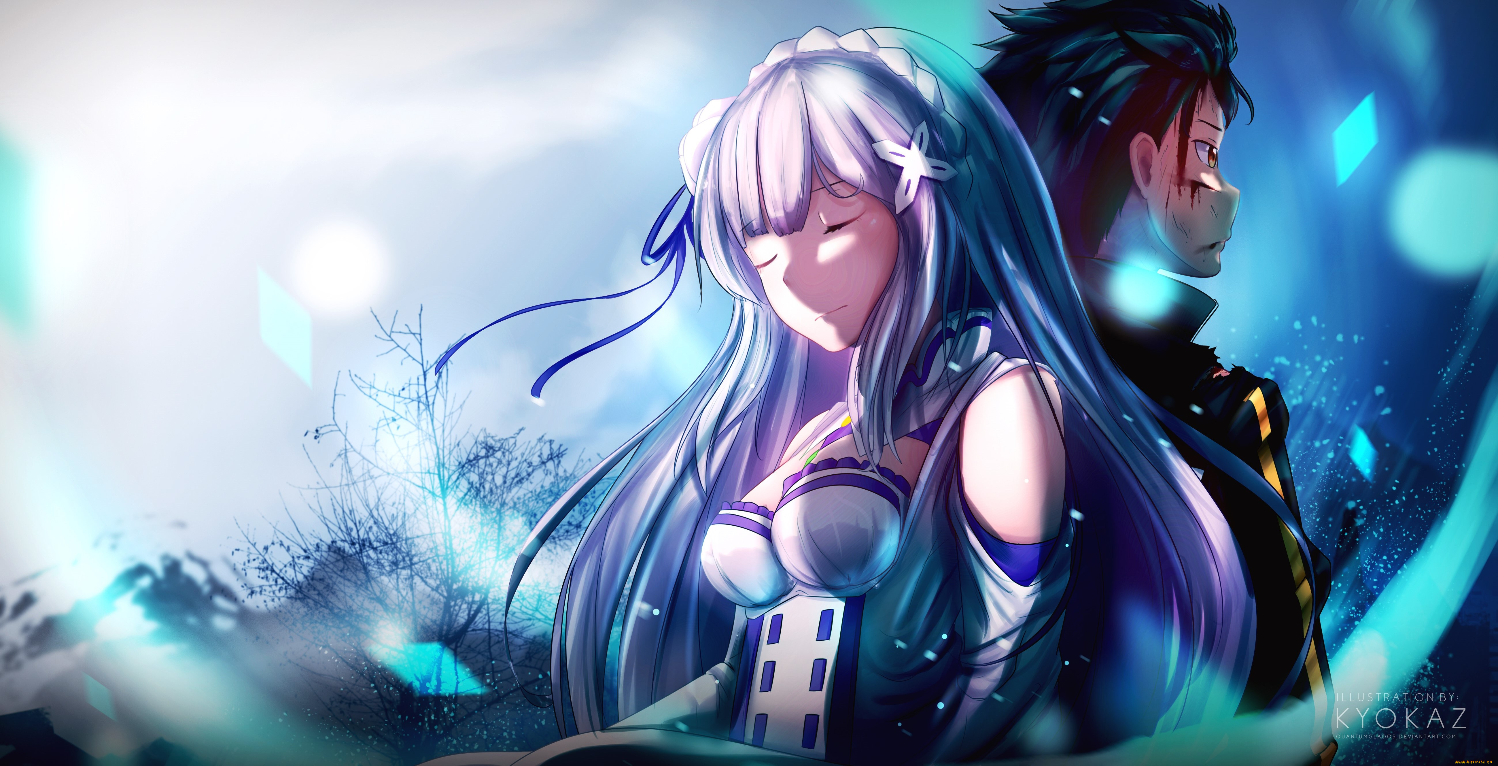 аниме, re, , zero, kara, hajimeru, isekai, seikatsu, фон, взгляд, девушка