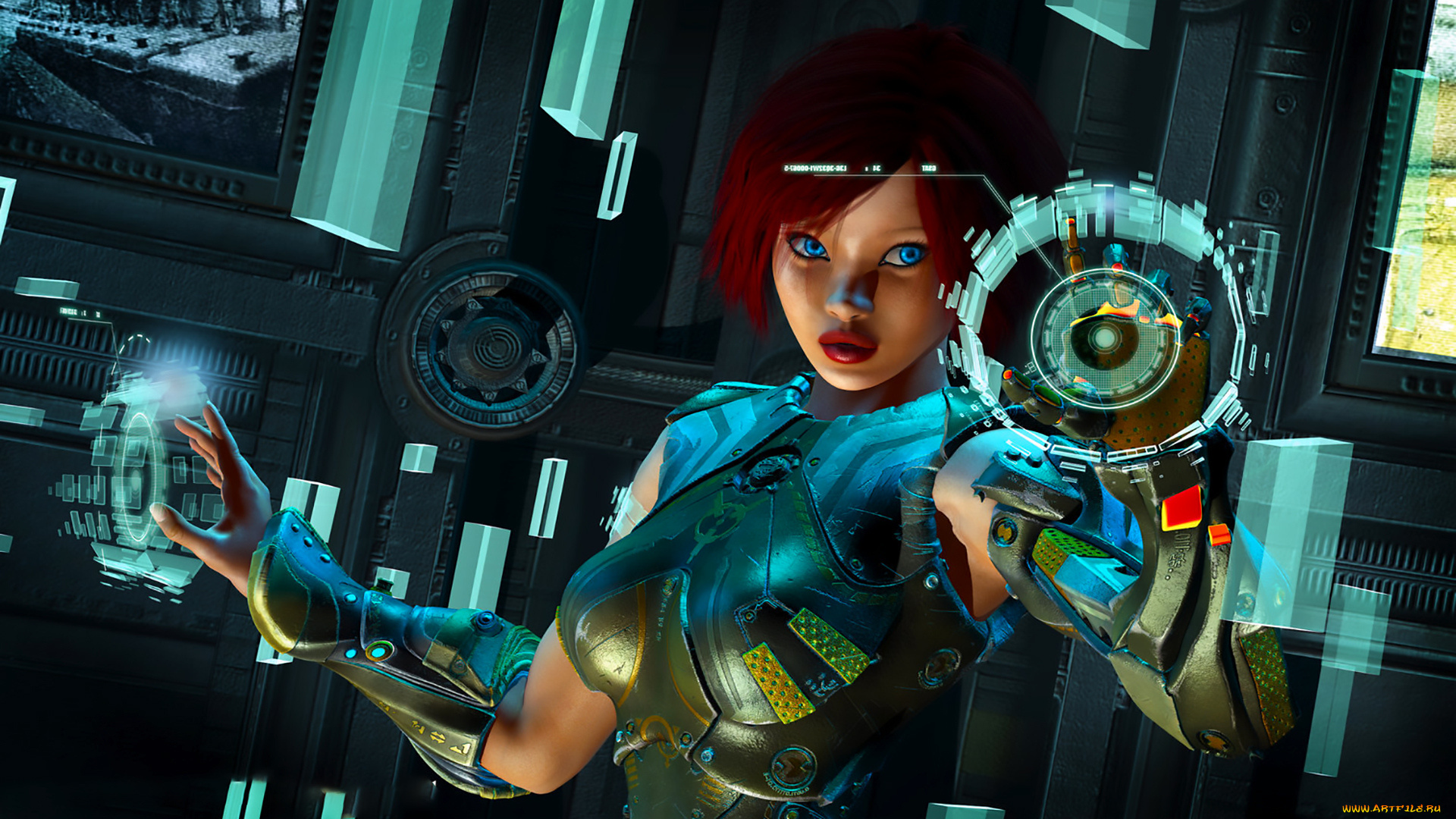 3д, графика, фантазия, , fantasy, девушка, фон, взгляд