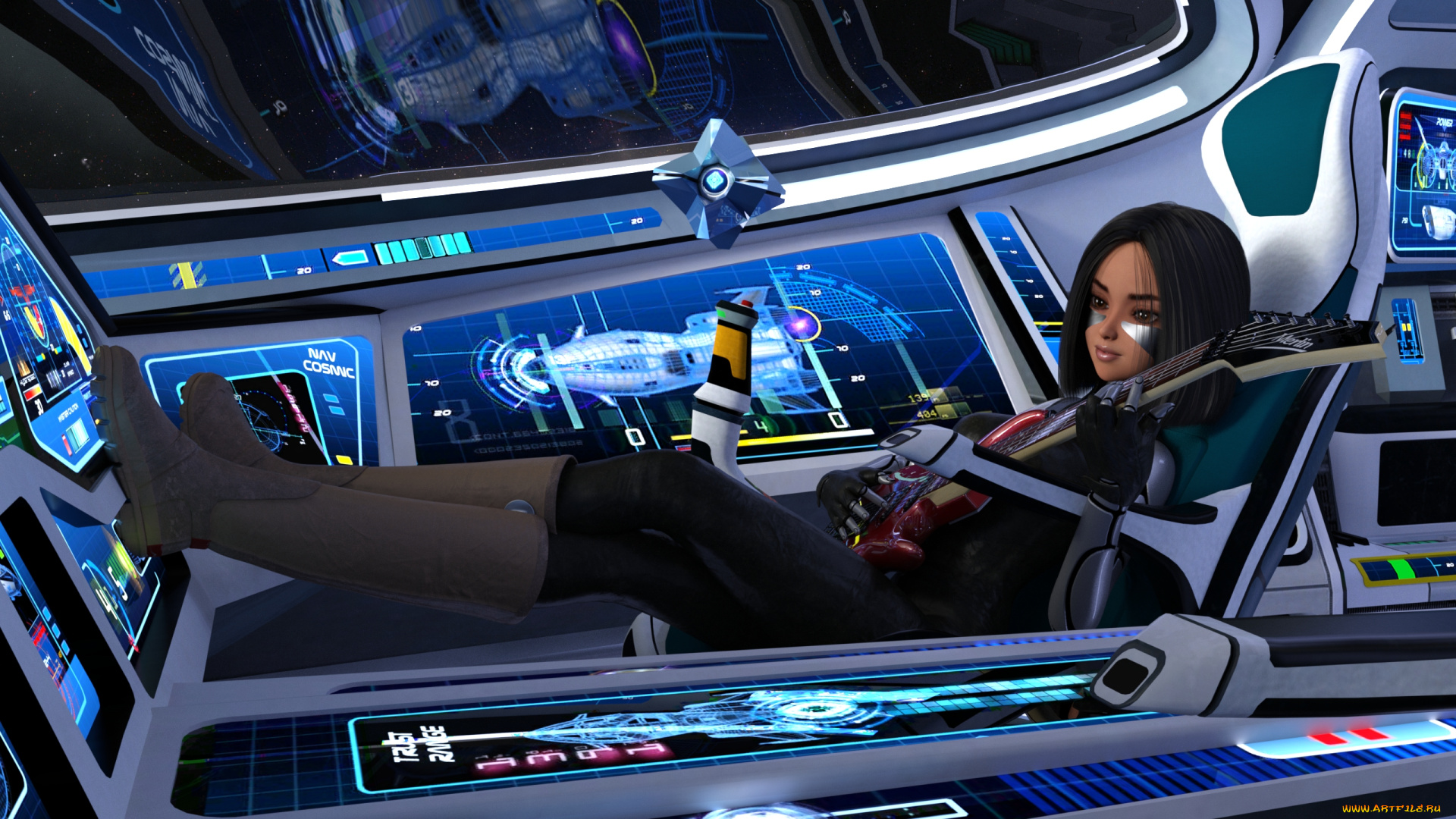 3д, графика, фантазия, , fantasy, девушка, взгляд, фон