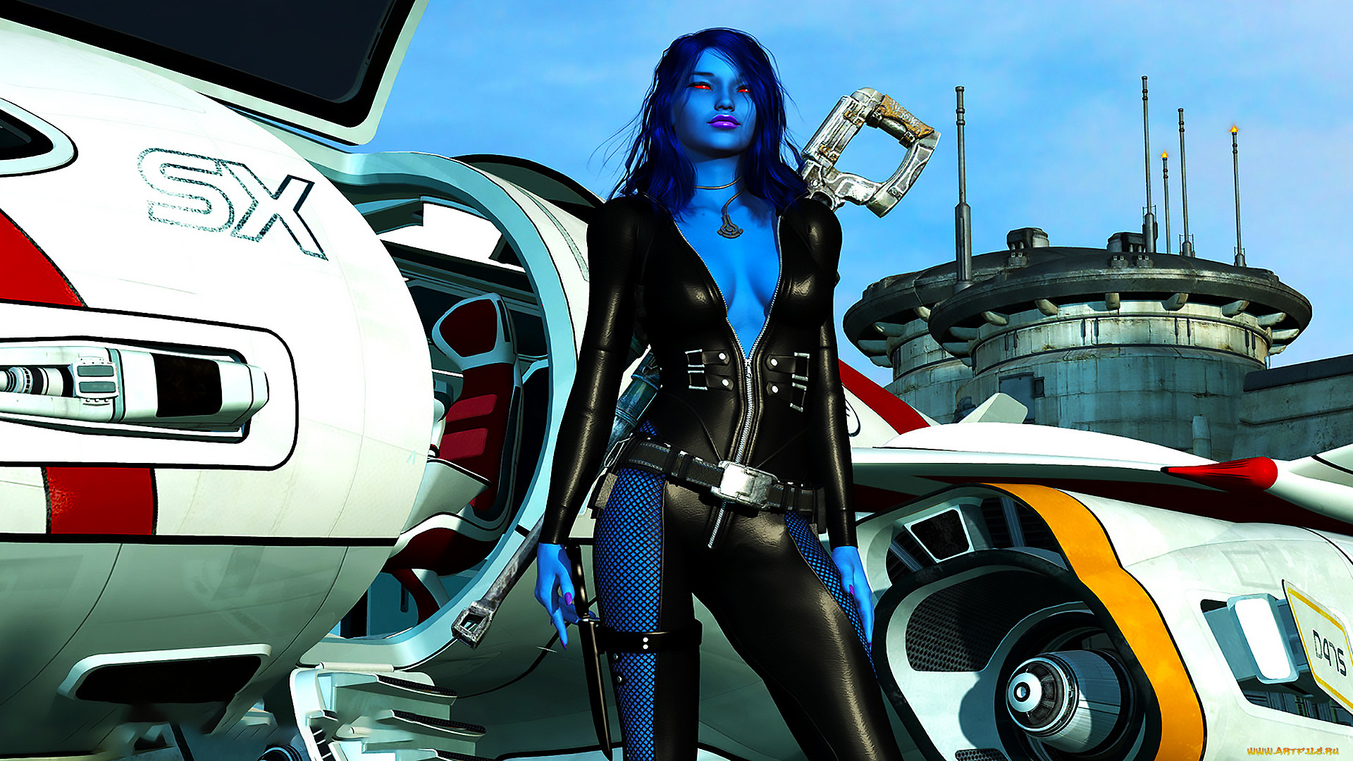 3д, графика, фантазия, , fantasy, фон, взгляд, девушка