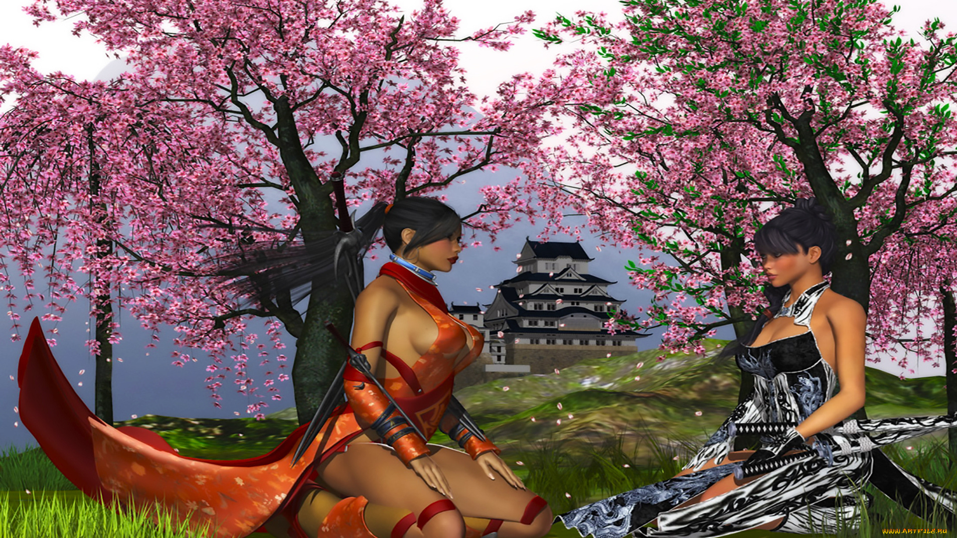 3д, графика, люди, , people, фон, взгляд, девушки