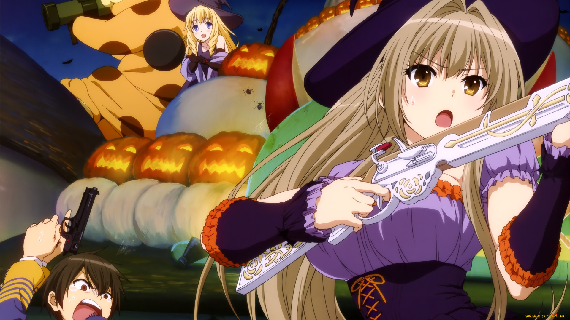 аниме, amagi, brilliant, park, фон, взгляд, девушки