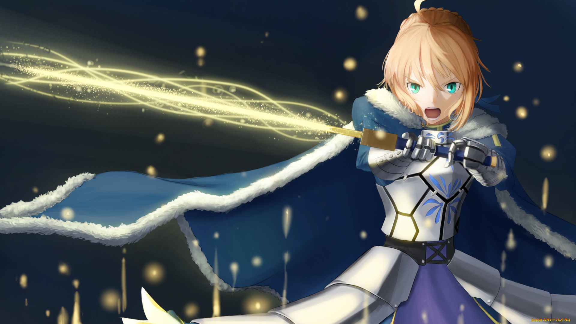 аниме, fate, stay, night, saber