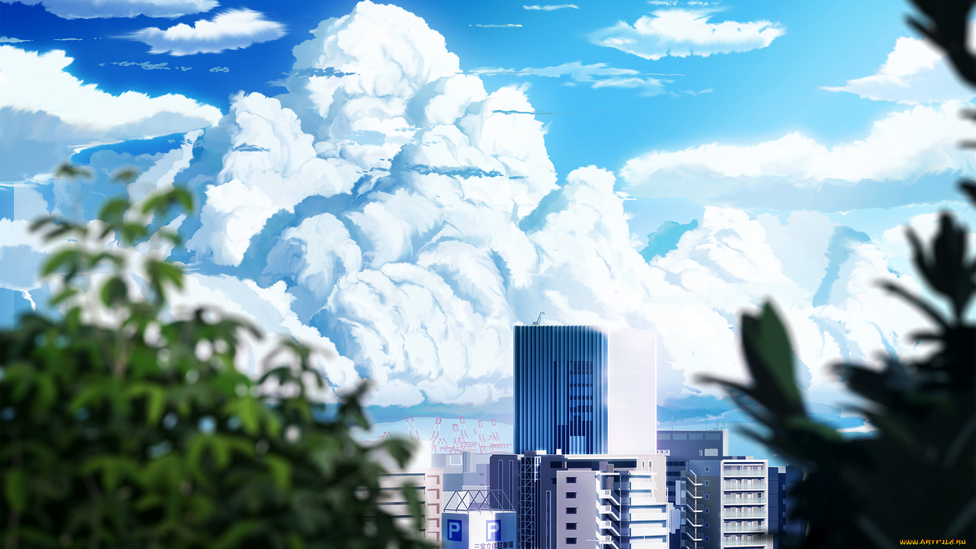 аниме, город, , улицы, , здания