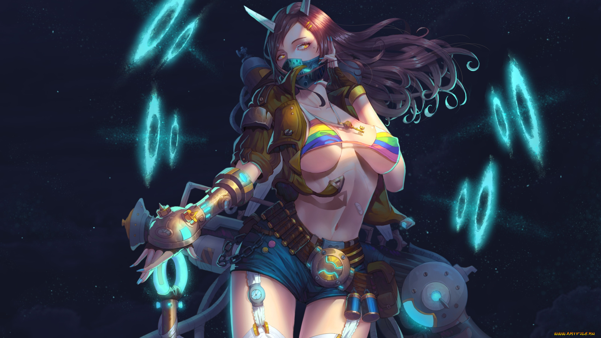 аниме, оружие, , техника, , технологии, девушка