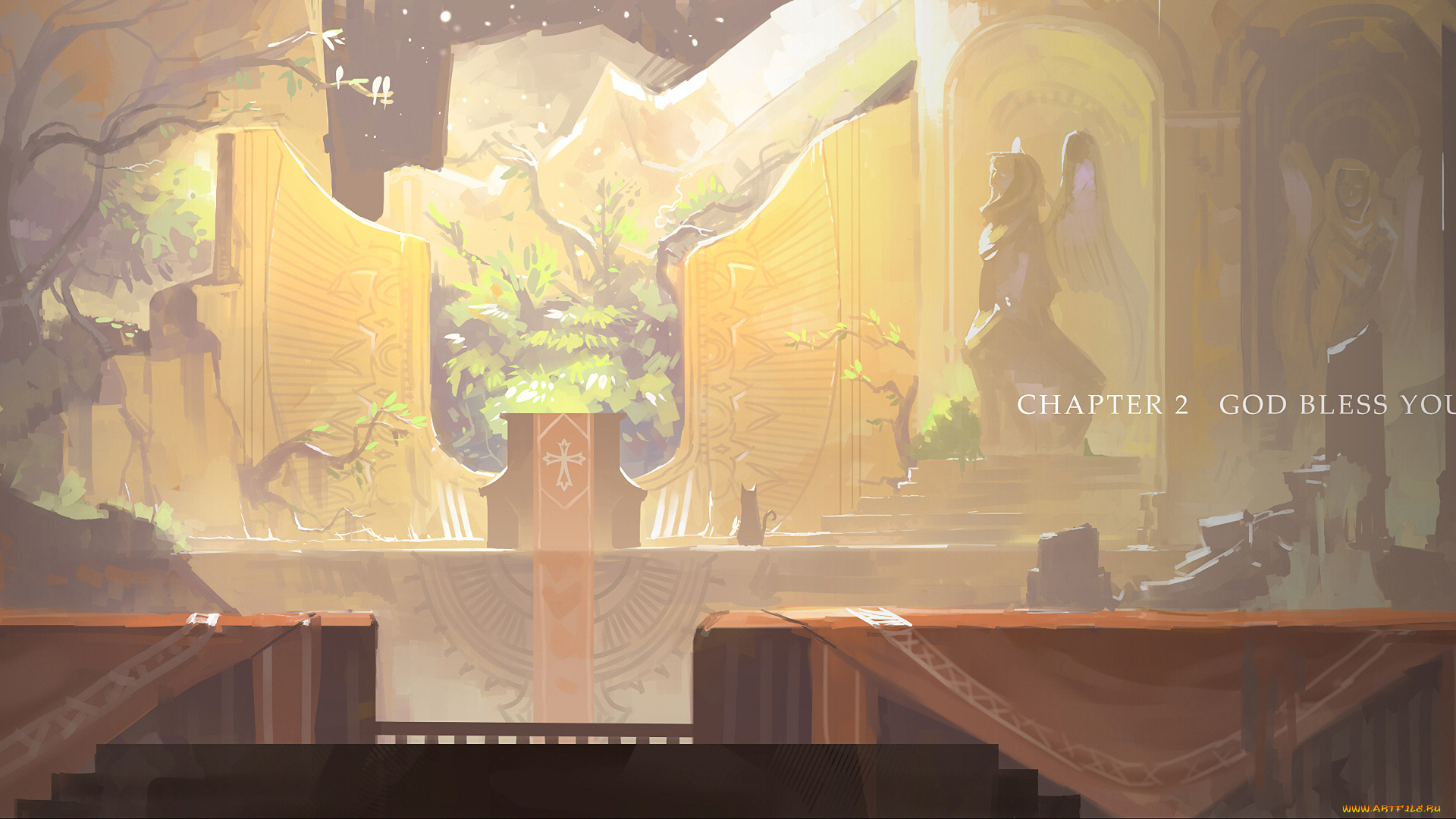 аниме, pixiv, fantasia, церковь