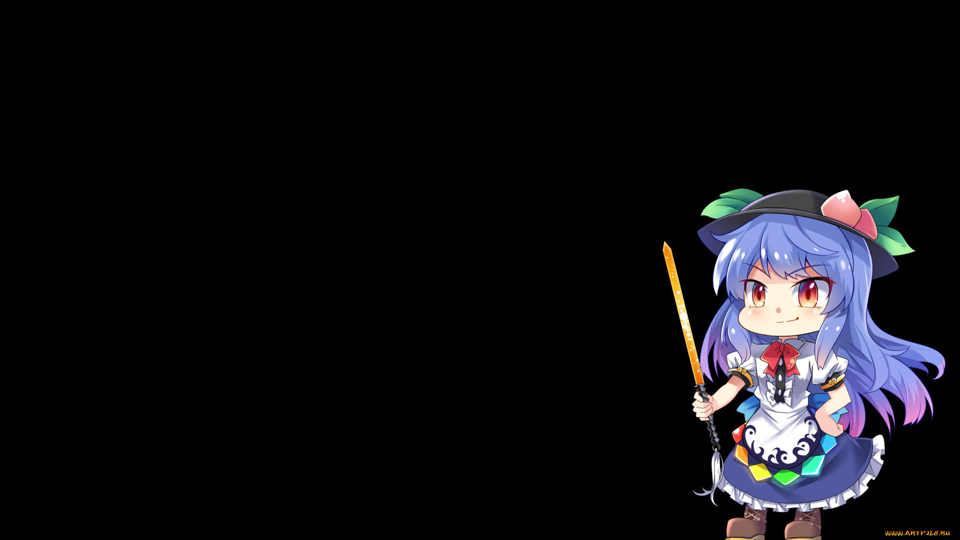 аниме, touhou, фон, взгляд, девушка