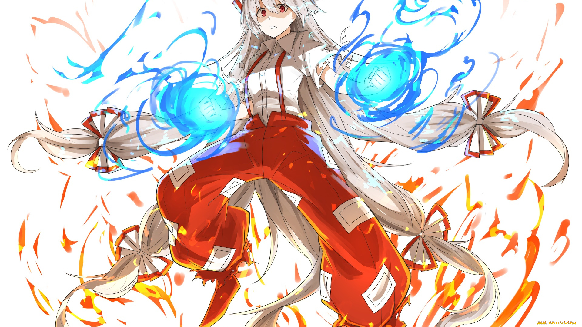 аниме, touhou, взгляд, девушка, фон