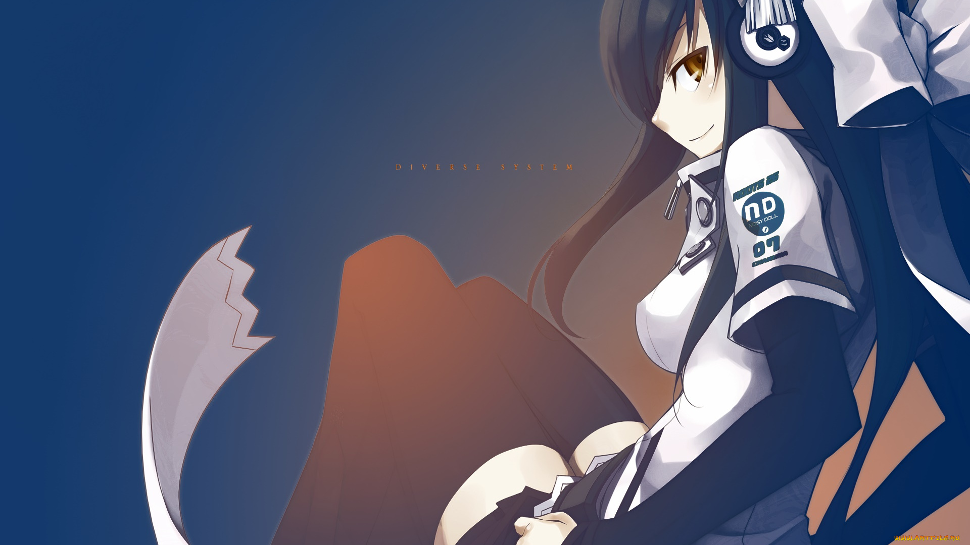 аниме, unknown, , другое, взгляд, девушка, фон