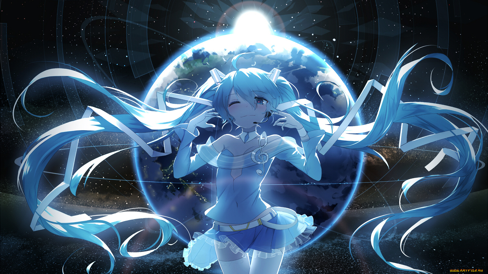 аниме, vocaloid, девушка