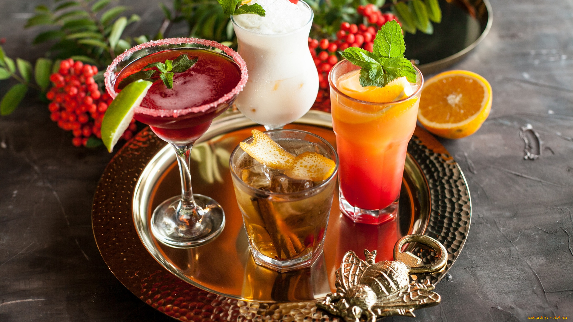 еда, напитки, , коктейль, рябина, цитрус, коктейли, лайм, мята