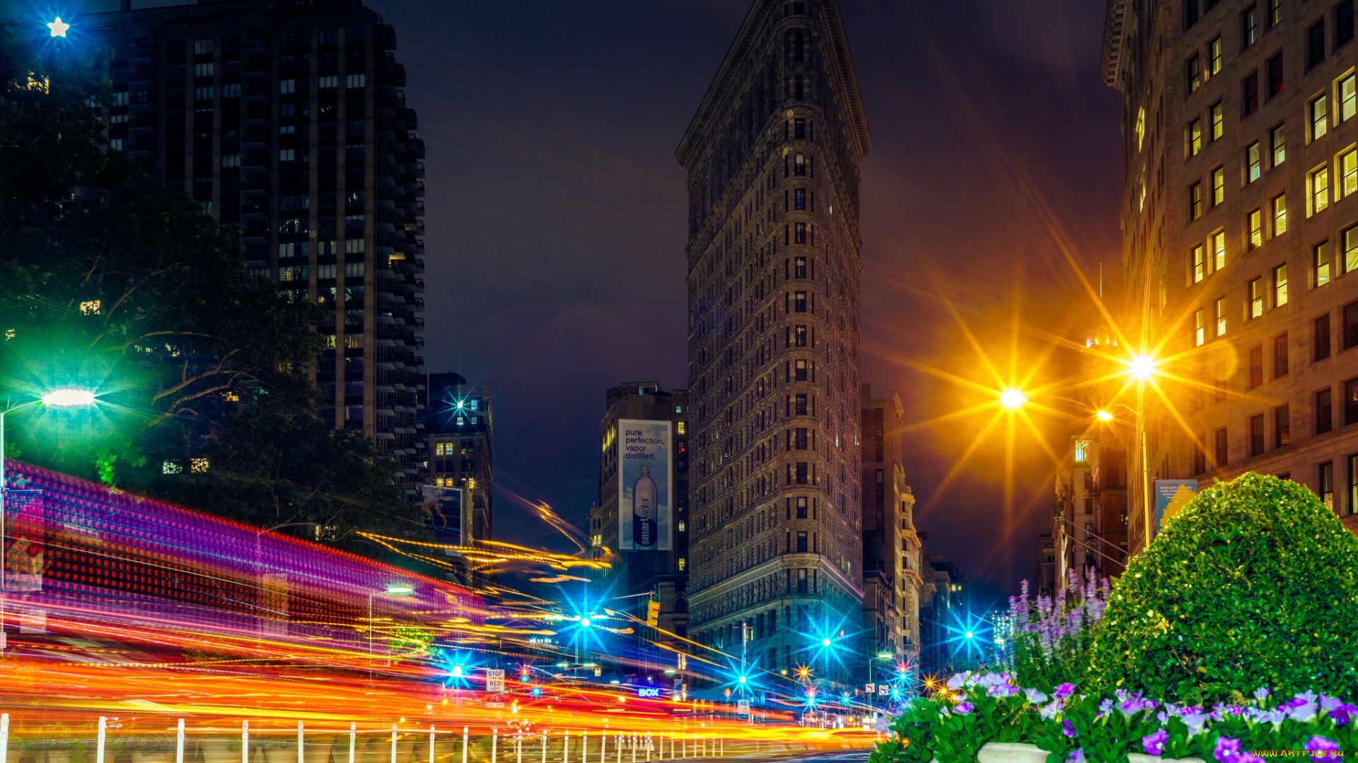 города, нью-йорк, , сша, город, здание, ночь, огни